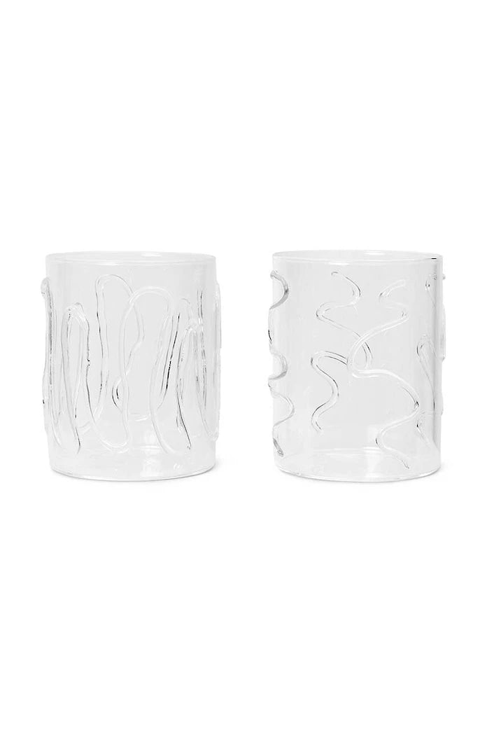 ferm LIVING Doodle Glasses 350 ml 2'li Bardak Seti