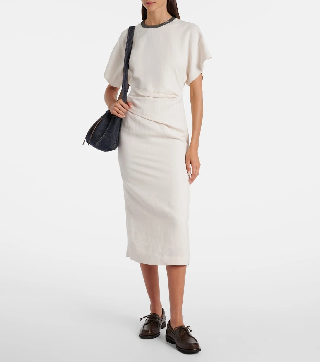 Brunello Cucinelli - Linen-blend midi dress