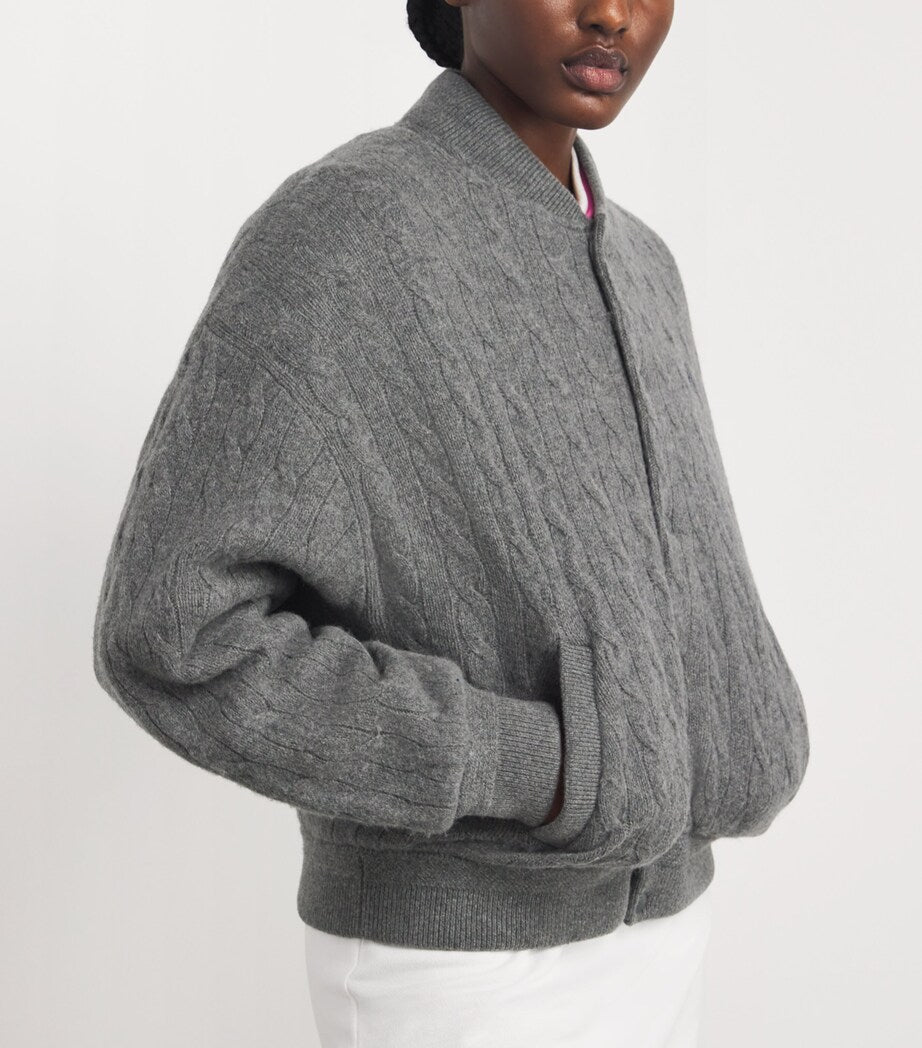 Polo Ralph Lauren Grey Wool-Cashmere Bomber Jacket