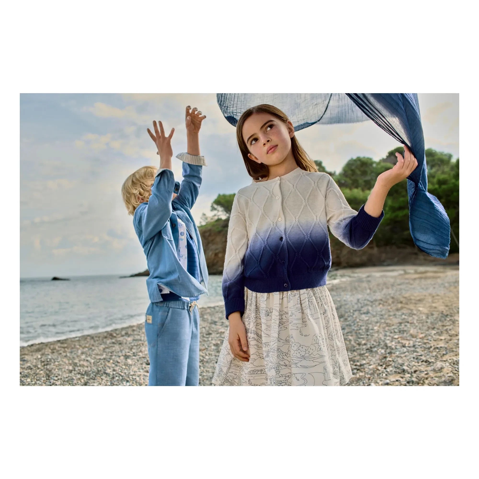 Bonpoint - Skirt Suzon Paysage Organic Cotton | Ecru
