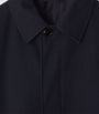 Navy Cashmere Mid-Length Car Coat