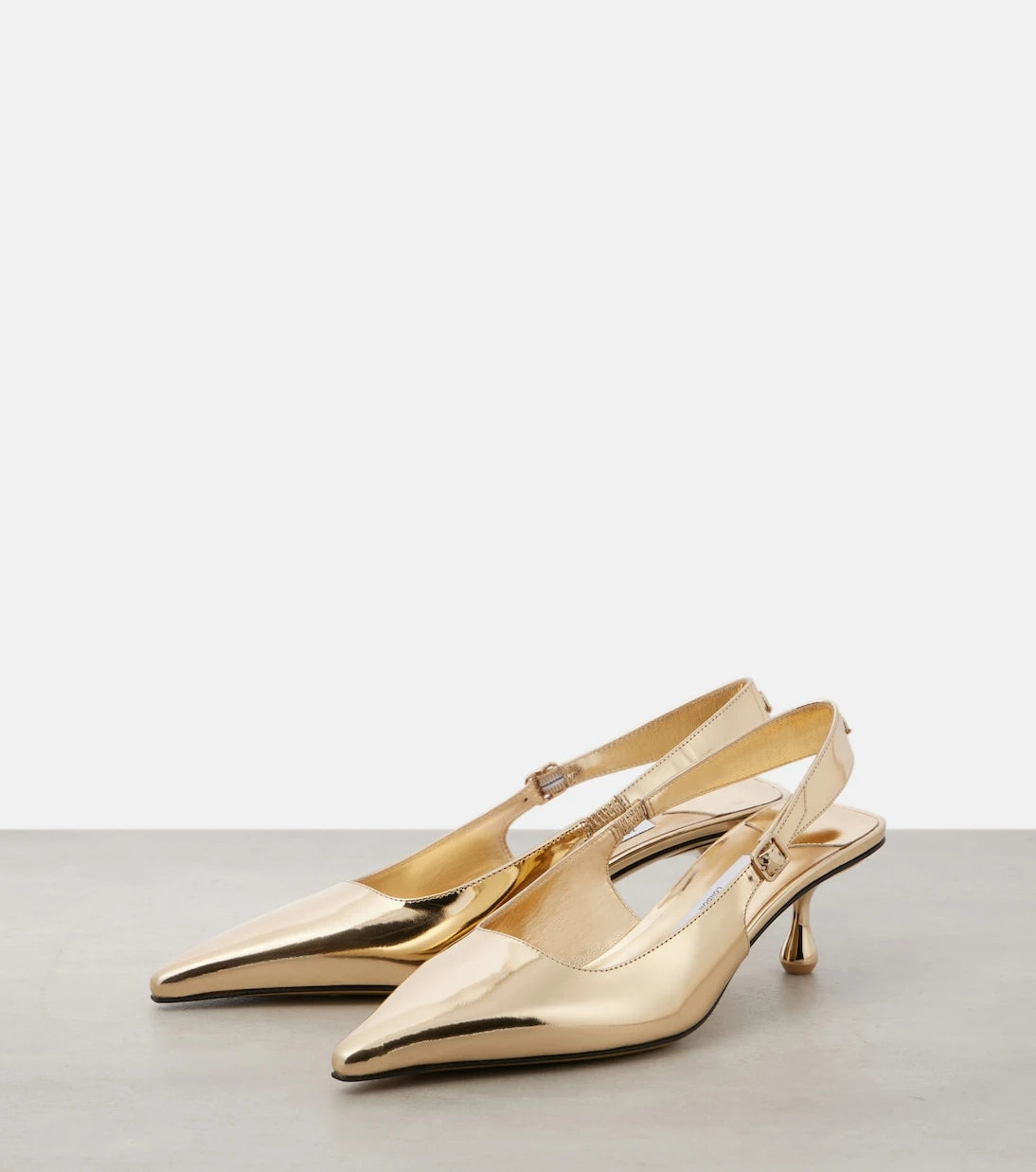 Jimmy Choo - Amel 50 metallic leather slingback pumps
