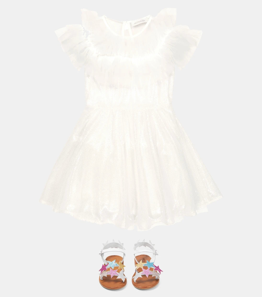 Monnalisa - Sequined ruffle dress
