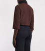 Skims Brown Fleece Zip-Up Cropped Sweatshirt