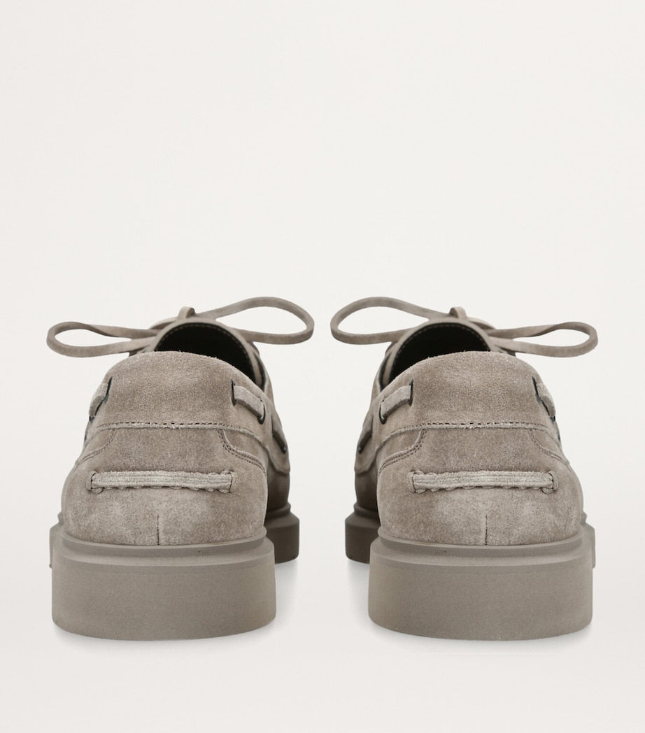 Brunello Cucinelli Brown Suede Boat Shoes