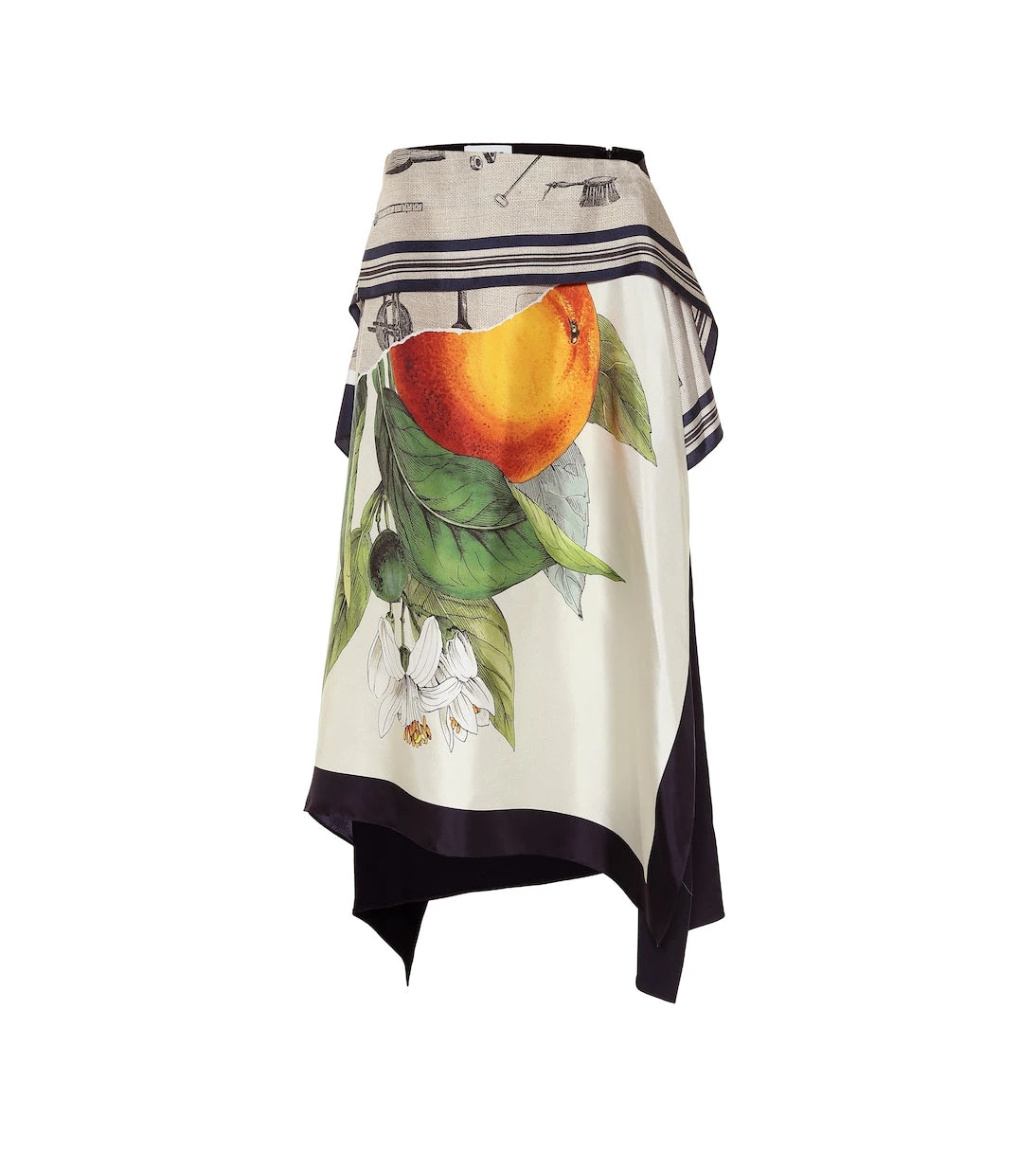 Monse - Printed silk-twill midi skirt