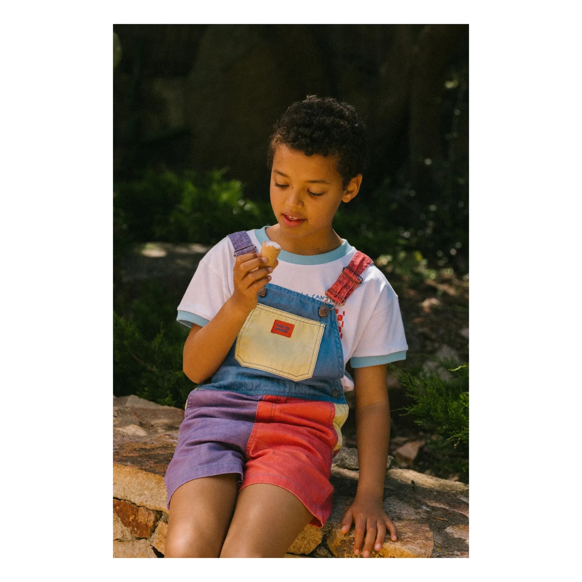 Favorite People - Colorblock Mozzarella Short Dungarees | Purple