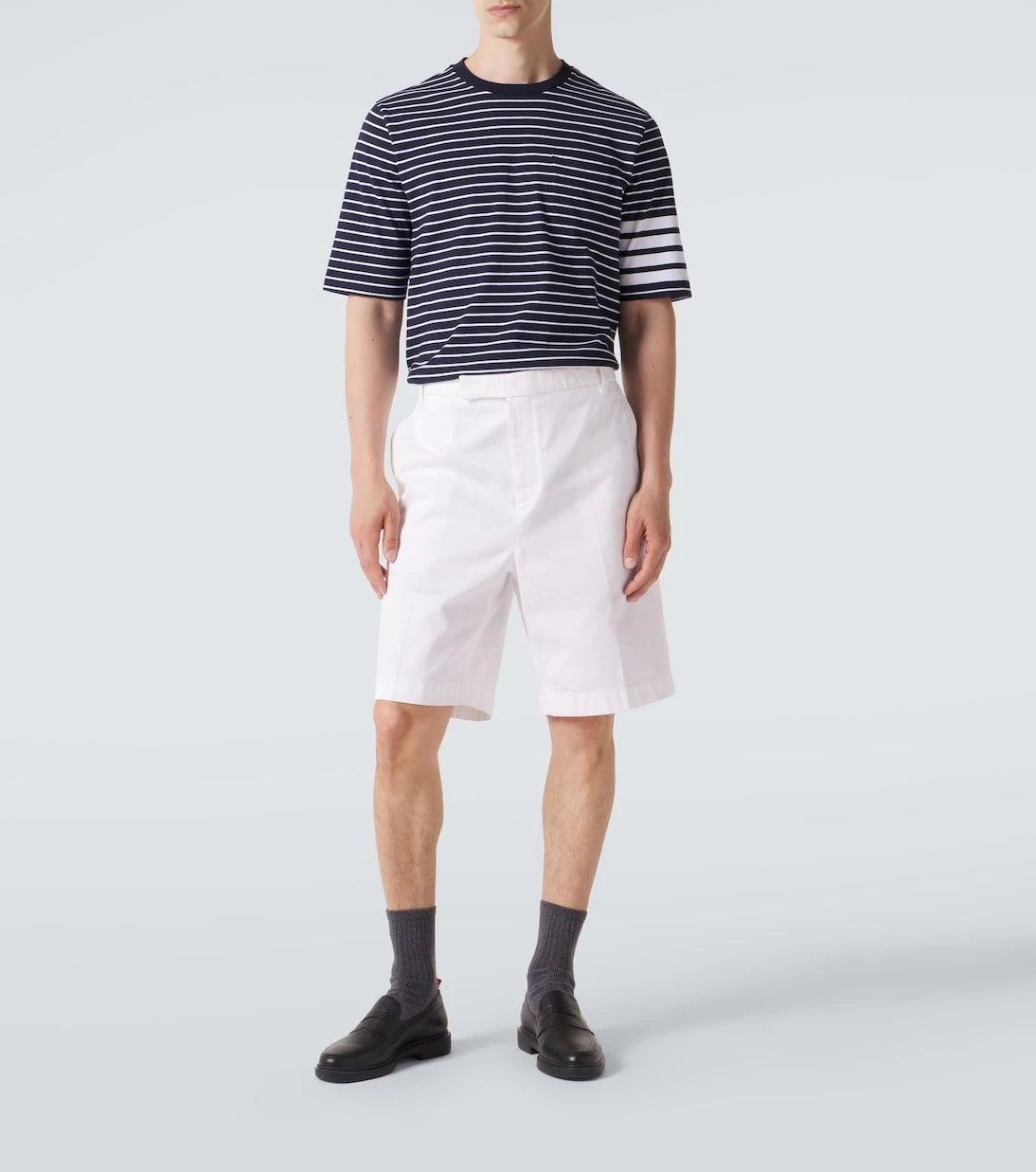 Thom Browne - 4-Bar striped cotton T-shirt