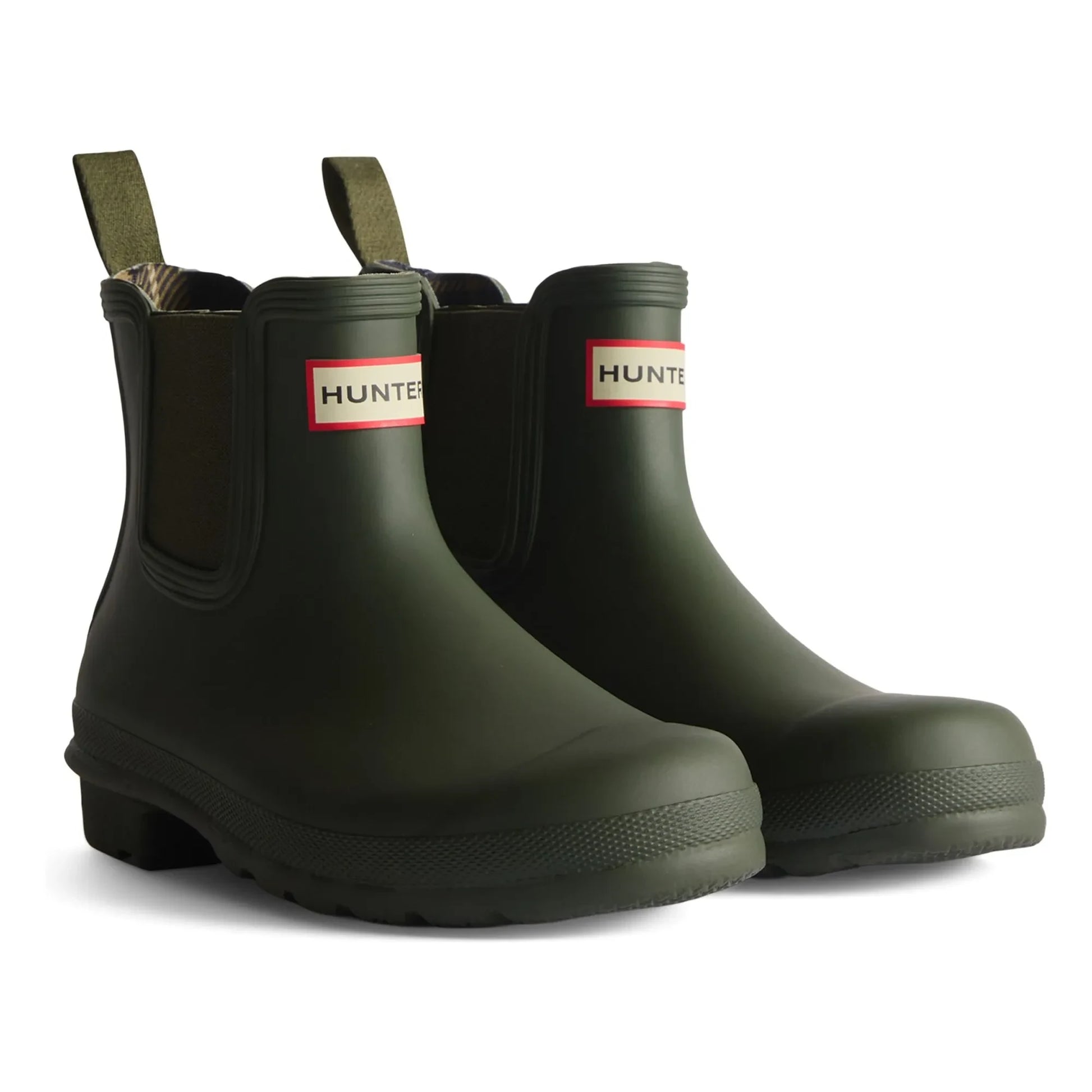 Hunter - Chelsea Boots Original Tartan Rubber | Olive green