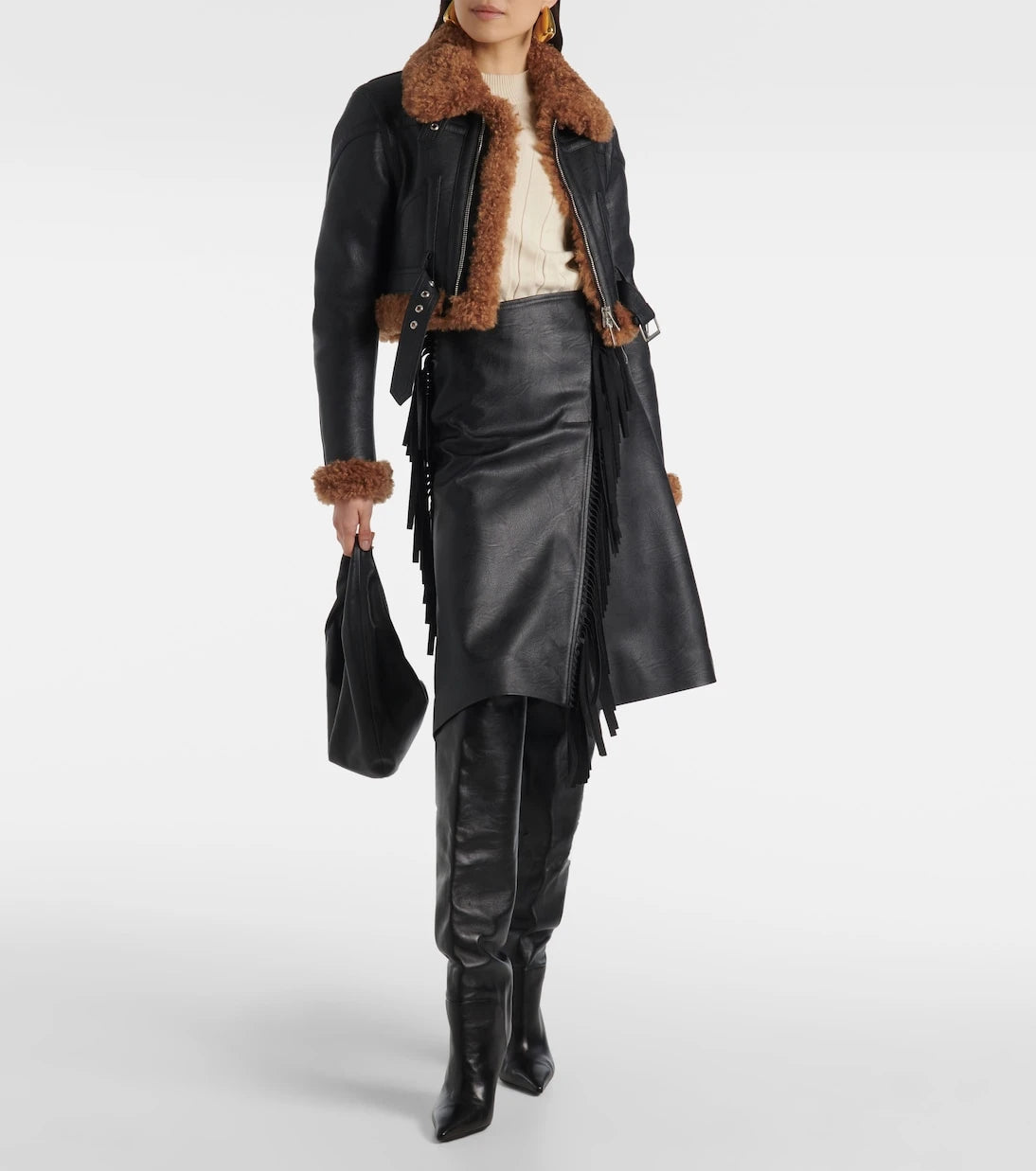 Stella McCartney - Alter mat faux leather midi skirt