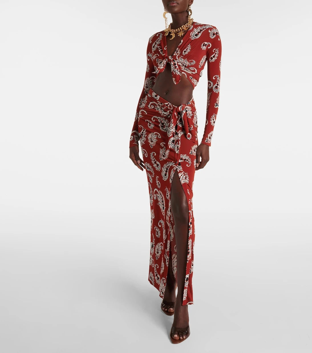 Rabanne - Paisley crop top