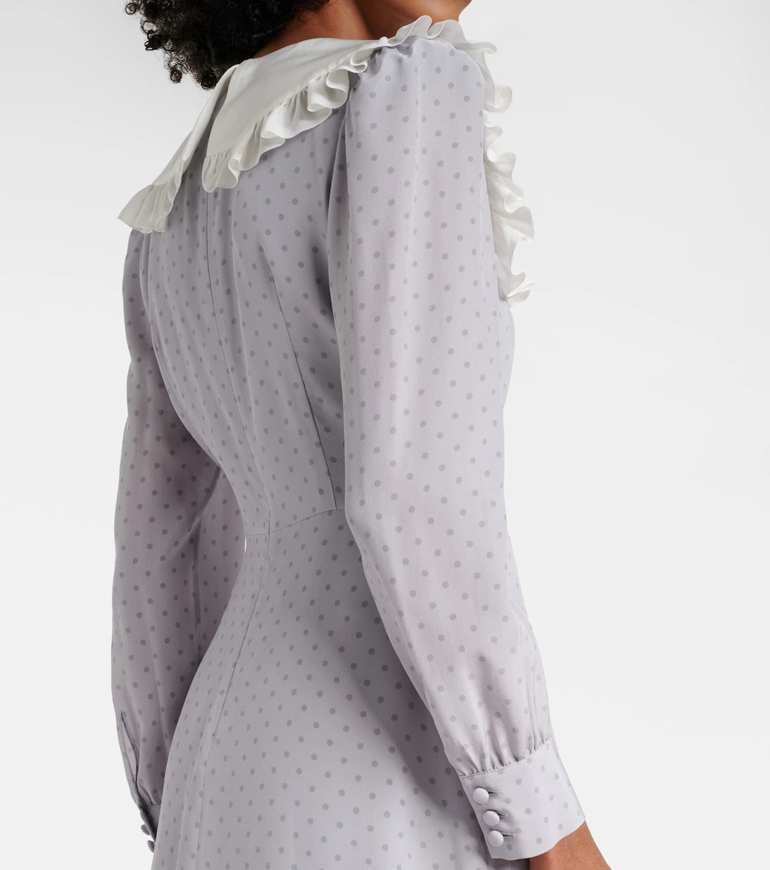 Alessandra Rich - Polka-dot ruffled silk midi dress