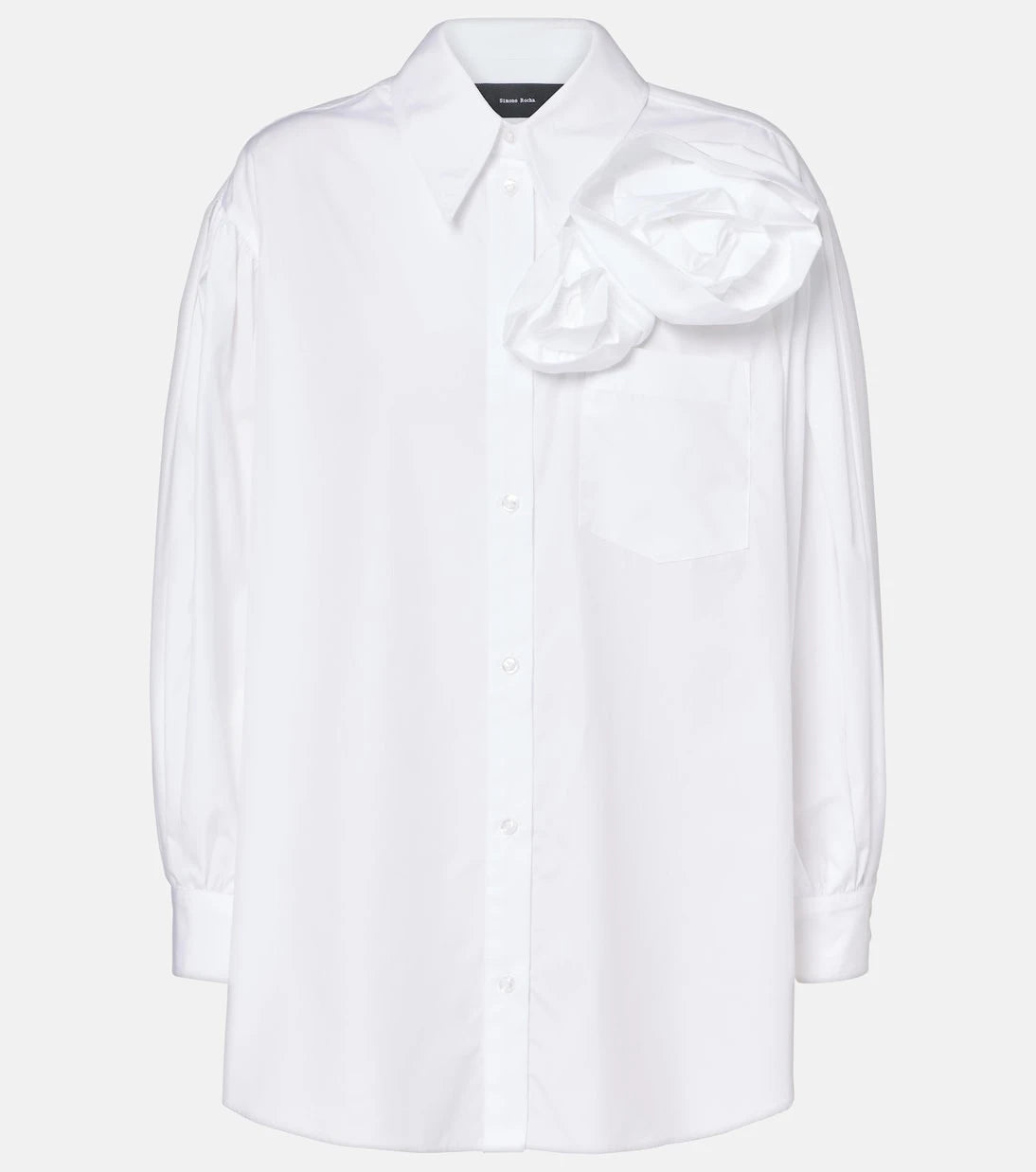 Simone Rocha - Floral-appliqué cotton shirt