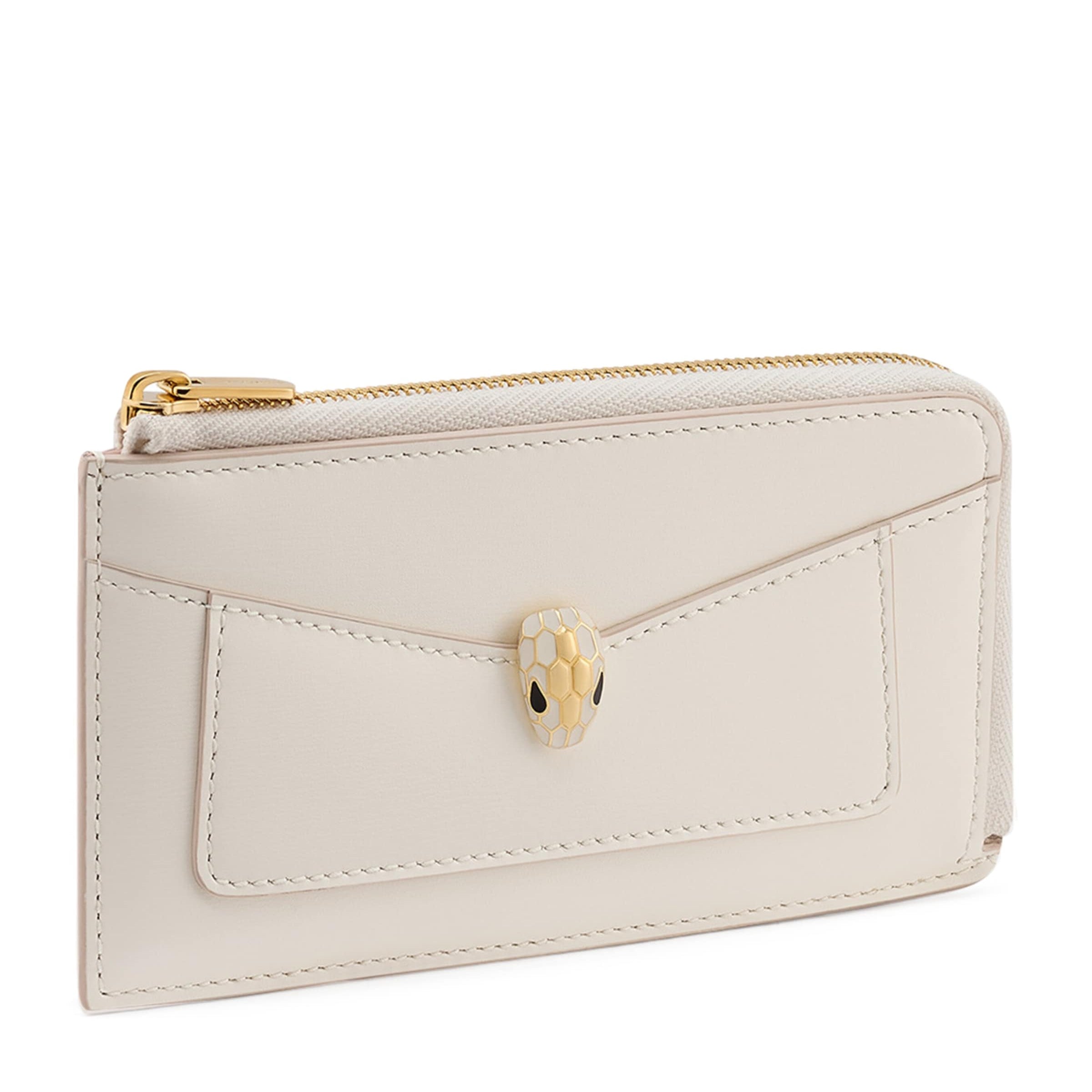 White Serpenti Forever Zipped Card Holder