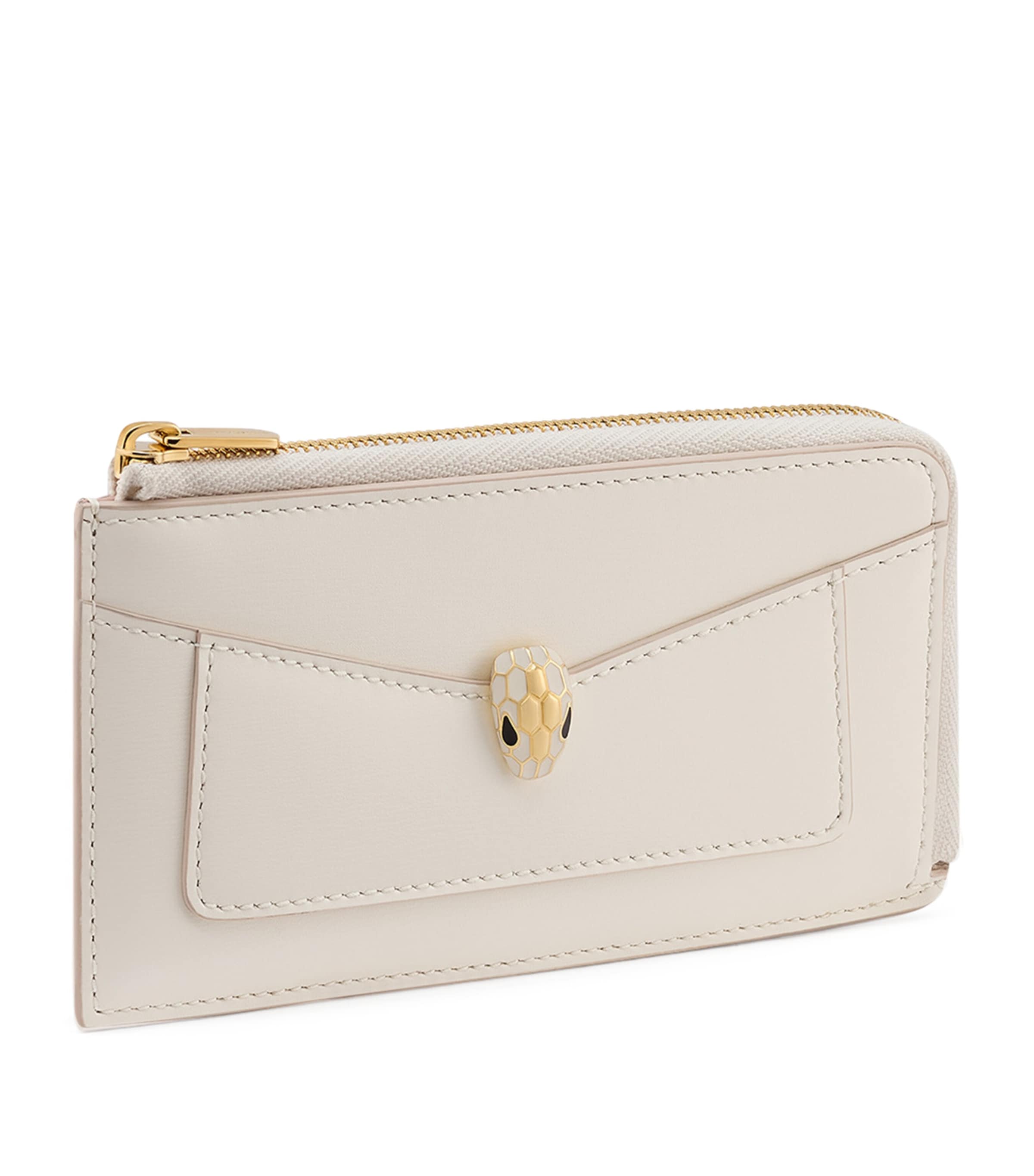 White Serpenti Forever Zipped Card Holder