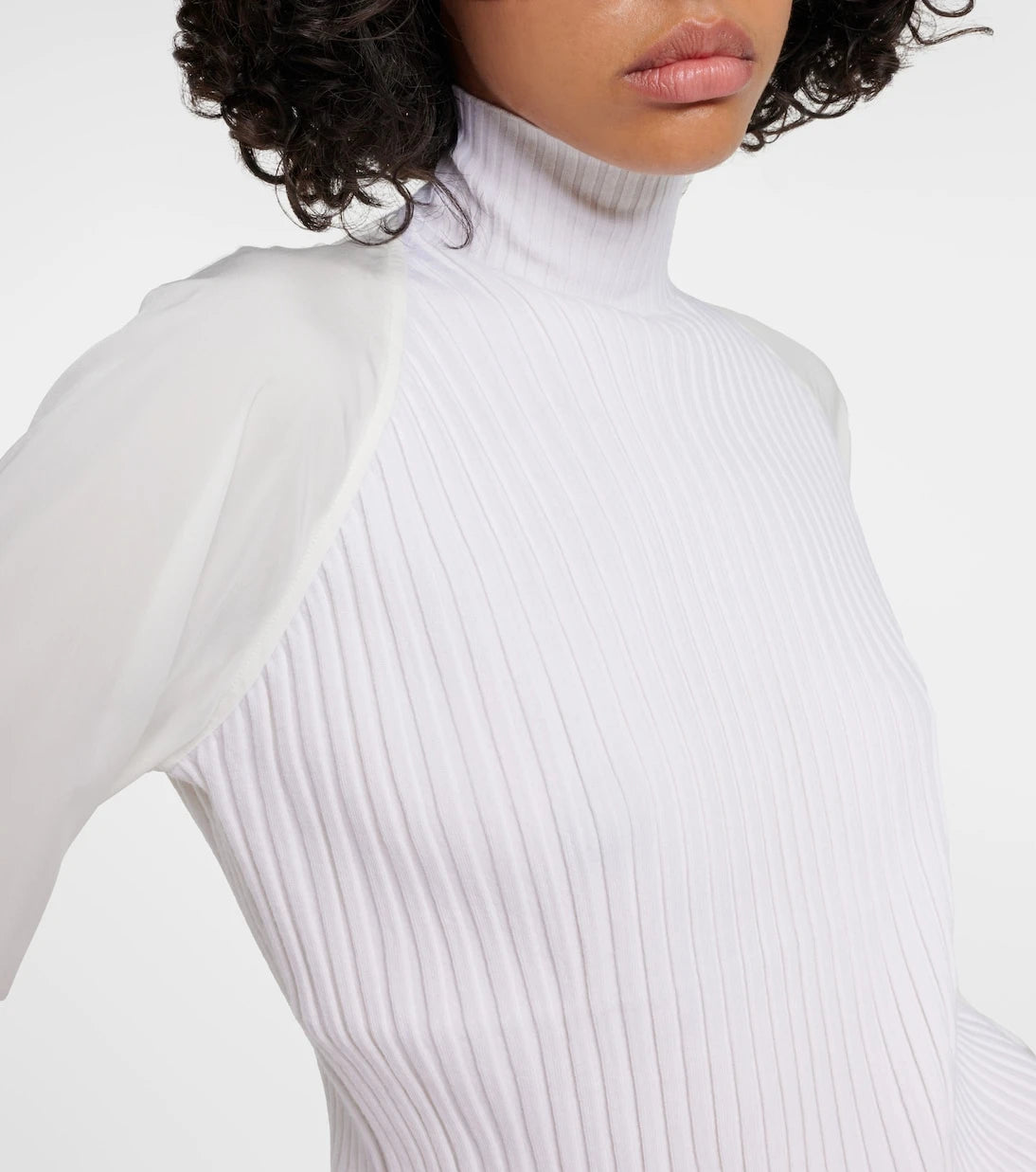 Toteme - Ribbed-knit turtleneck wool-blend top