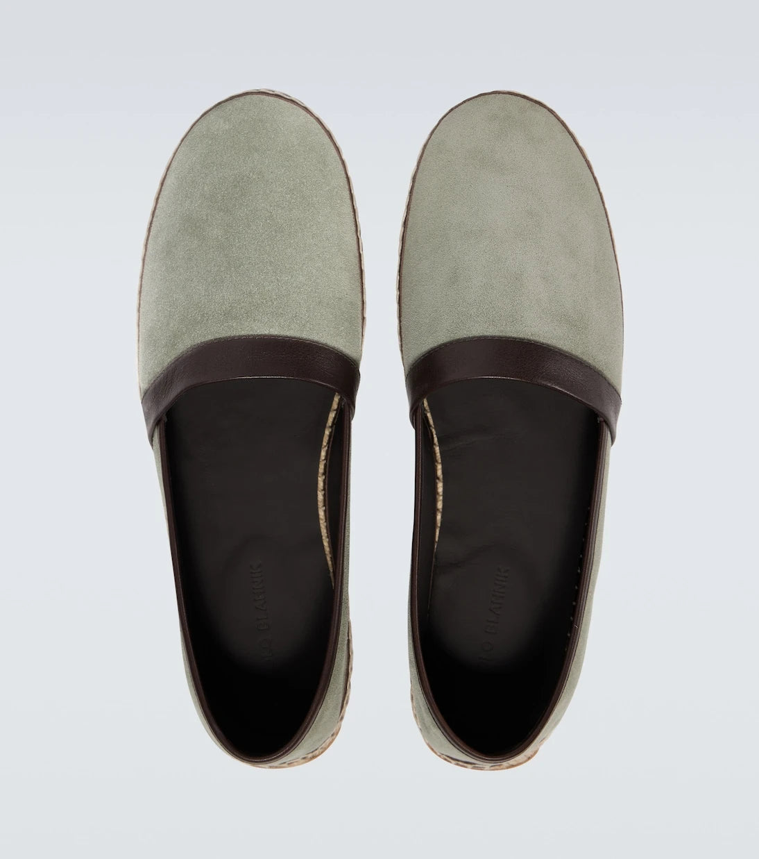 Manolo Blahnik - Nerano leather-trimmed suede espadrilles