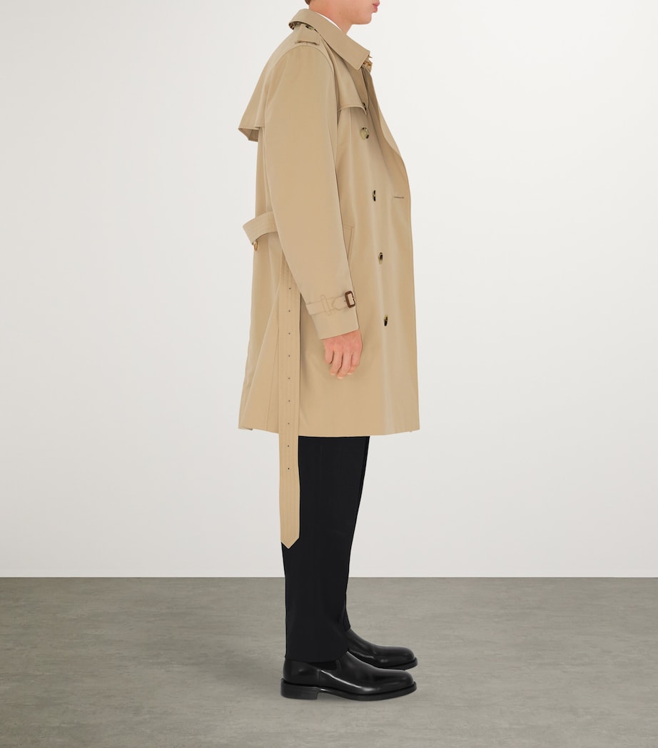 Burberry Yellow Mid-Length Kensington Heritage Trench Coat