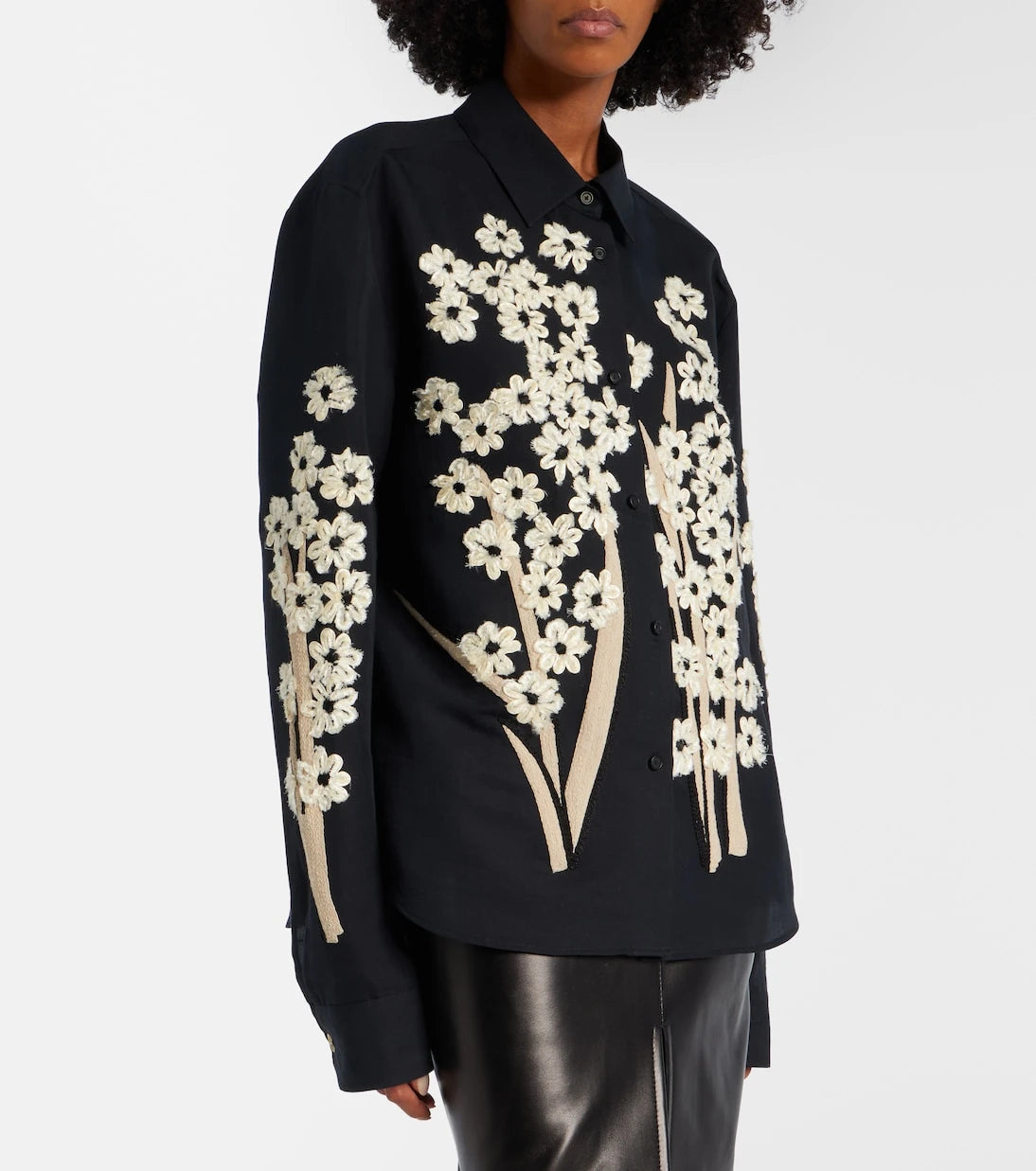 Khaite - Argo embroidered silk and cotton shirt