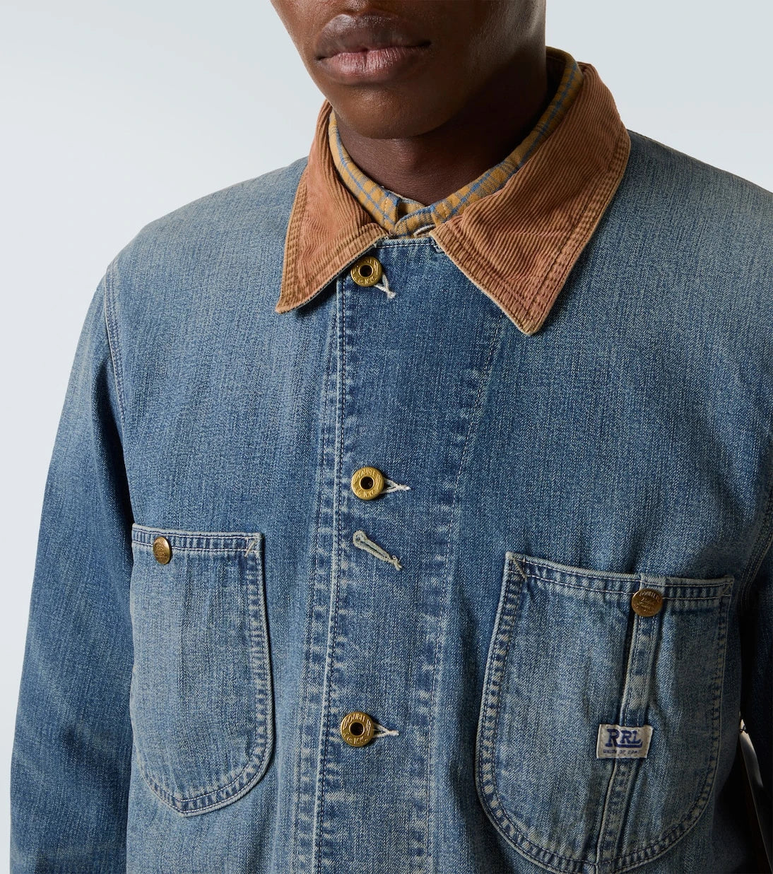 RRL - Stockton corduroy-trimmed denim jacket