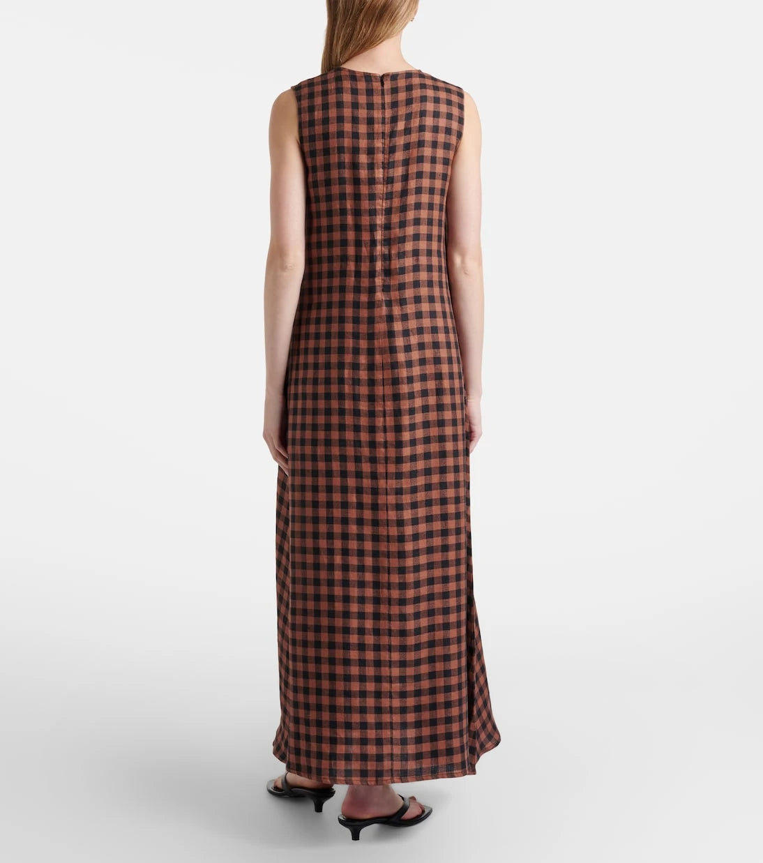 Asceno - Tallin gingham linen maxi dress