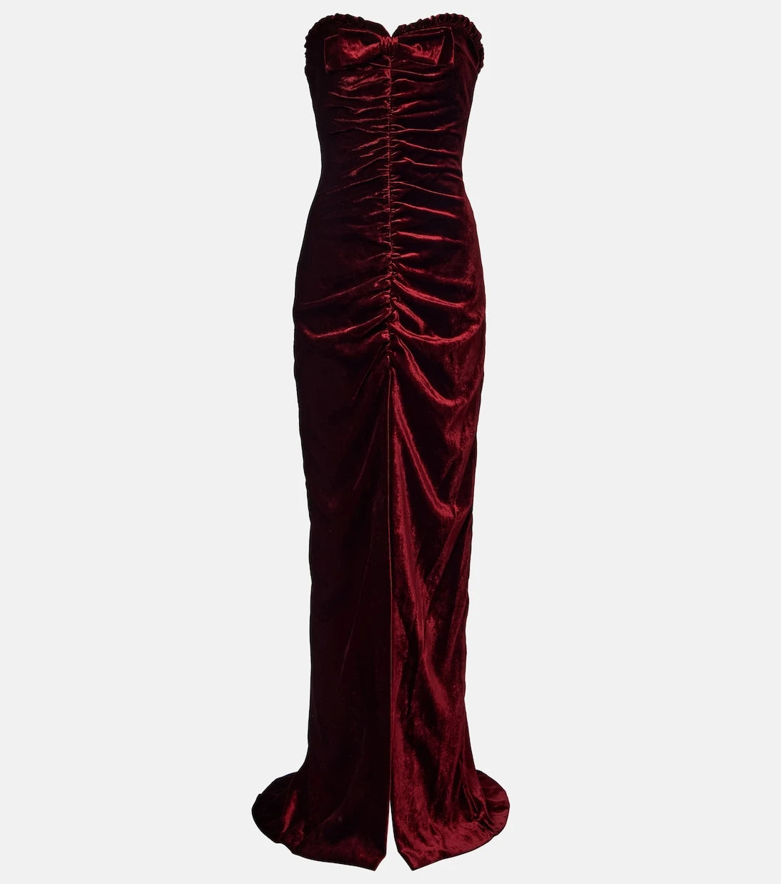 Alessandra Rich - Bow-detail ruched velvet gown