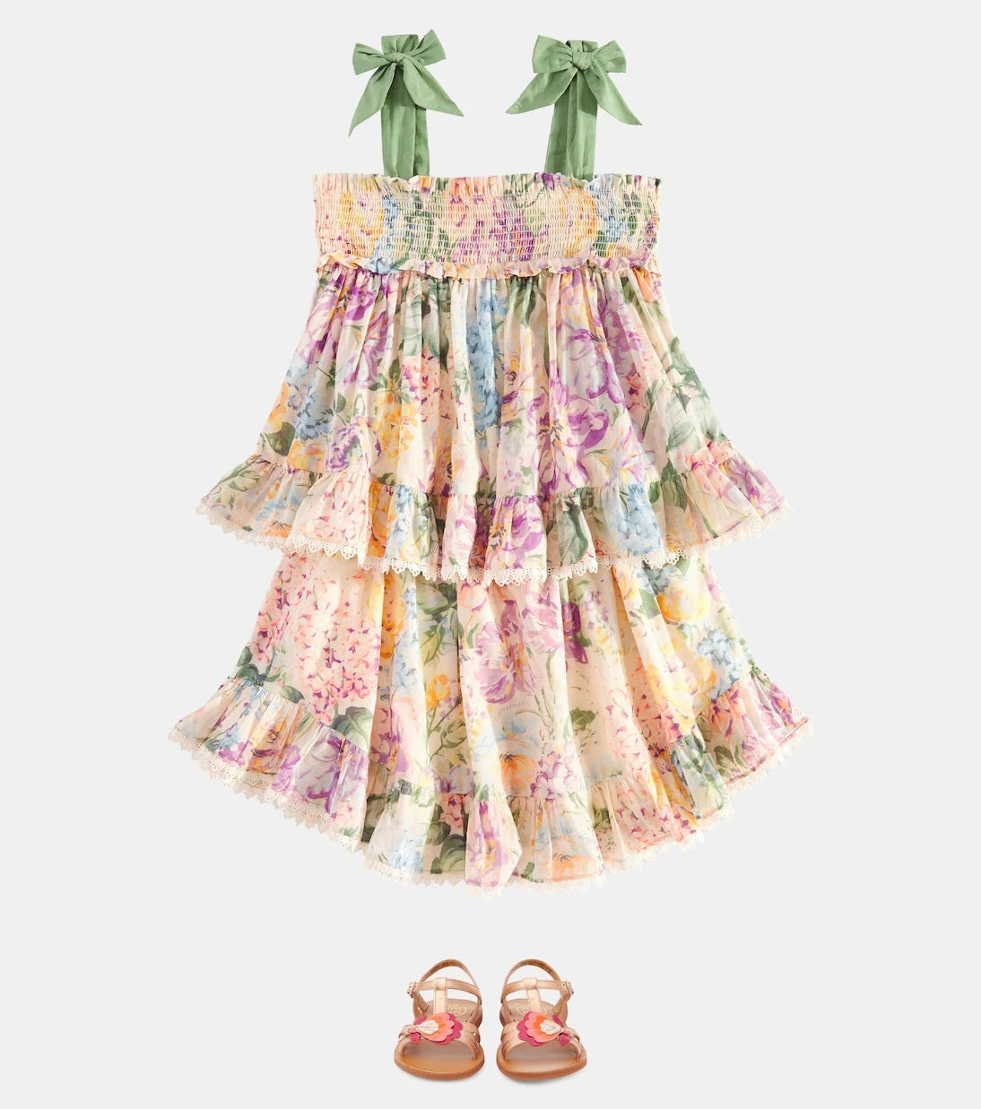 Zimmermann Kids - Halliday shirred floral cotton top