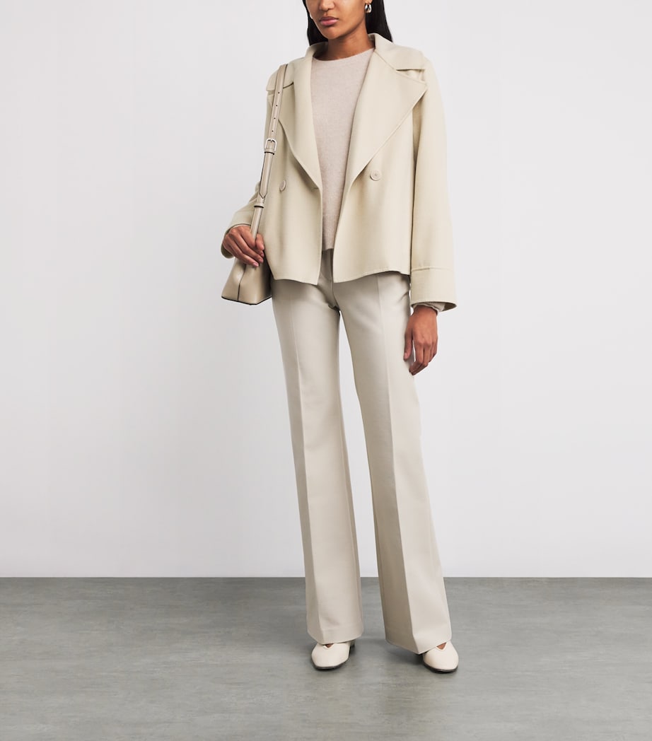Beige Wool-Silk Rollet Jacket