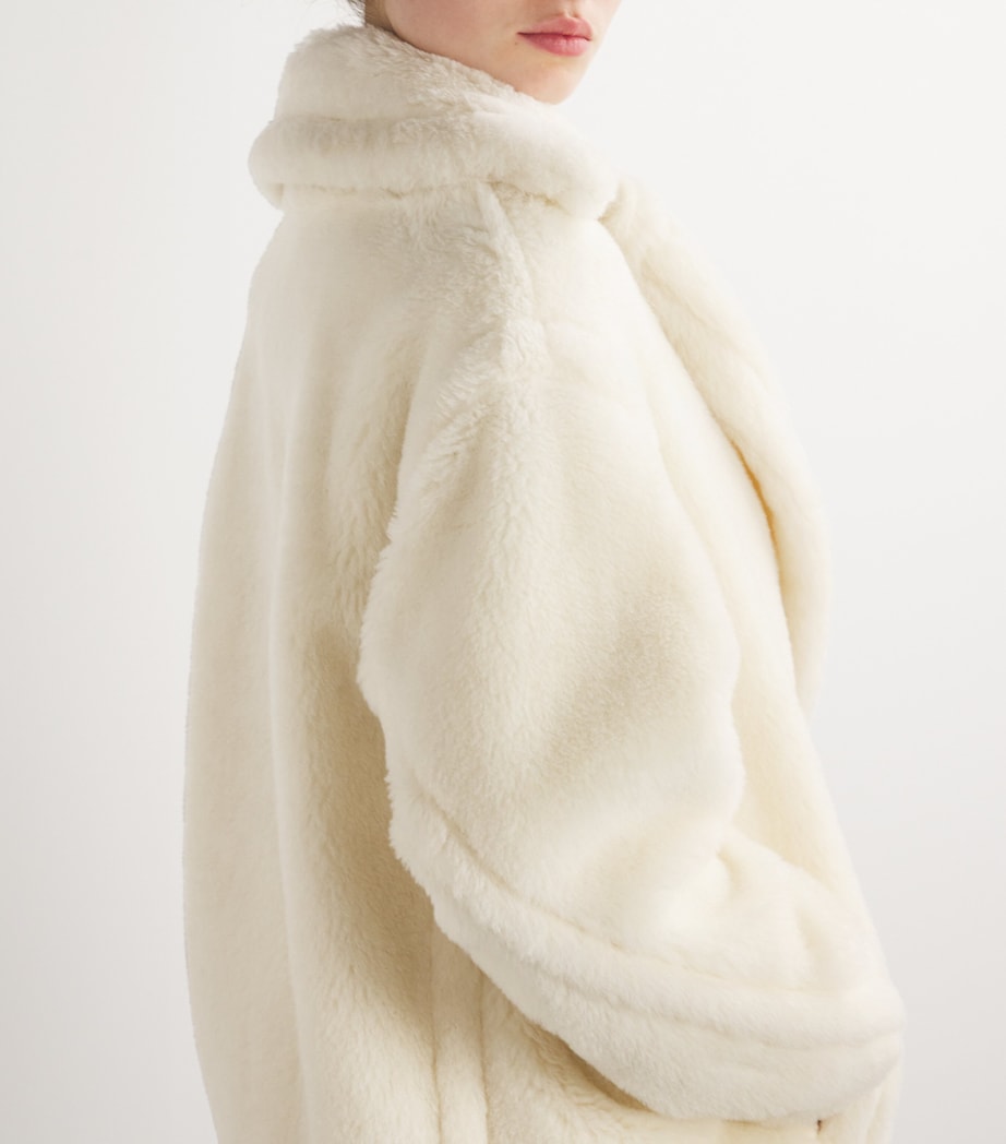Max Mara White Alpaca-Wool-Silk Coat
