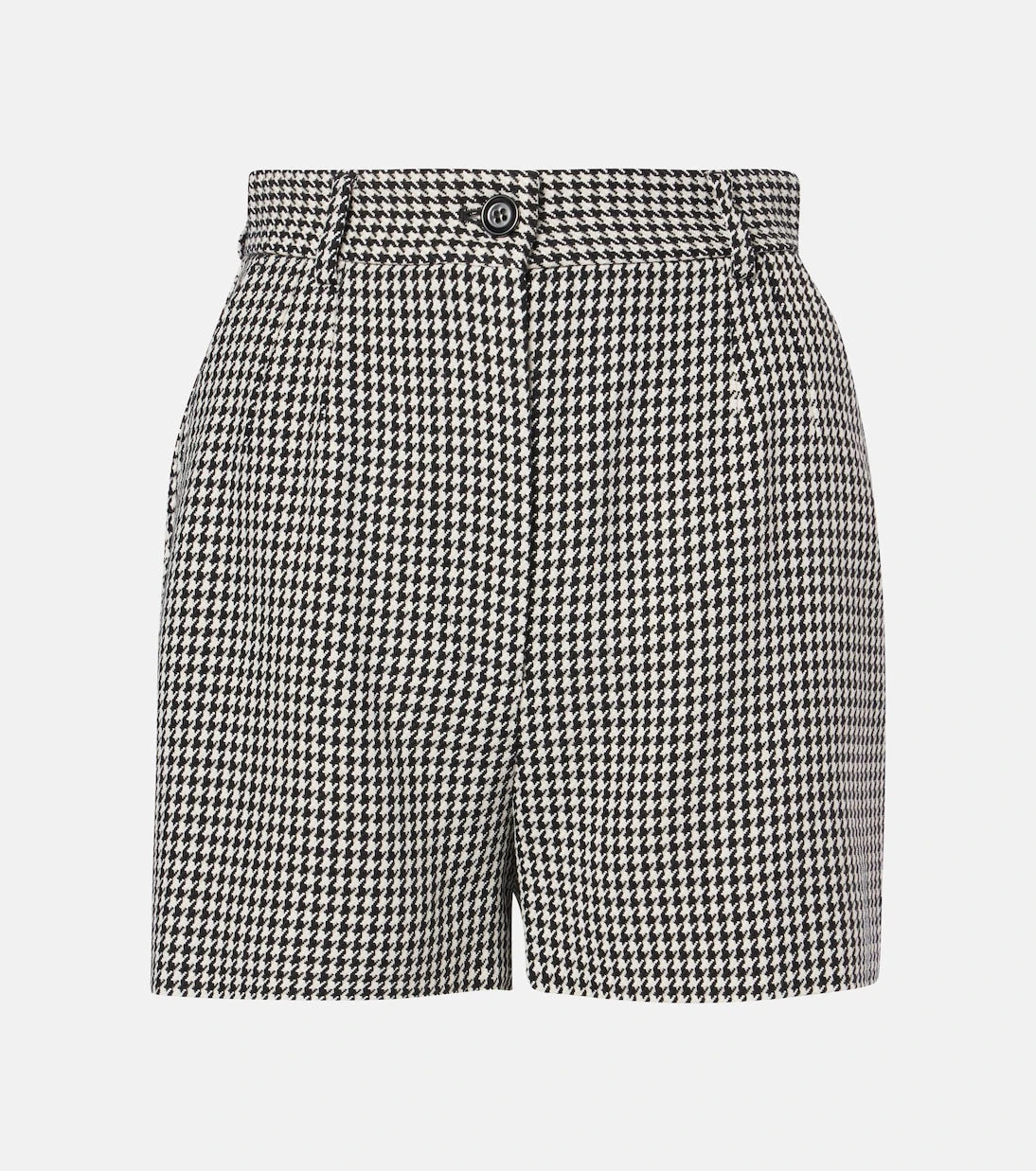 Dolce&Gabbana - Houndstooth high-rise wool-blend shorts
