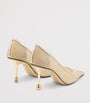 Jimmy Choo Gold Ixia 80 Embellished Mesh Pumps