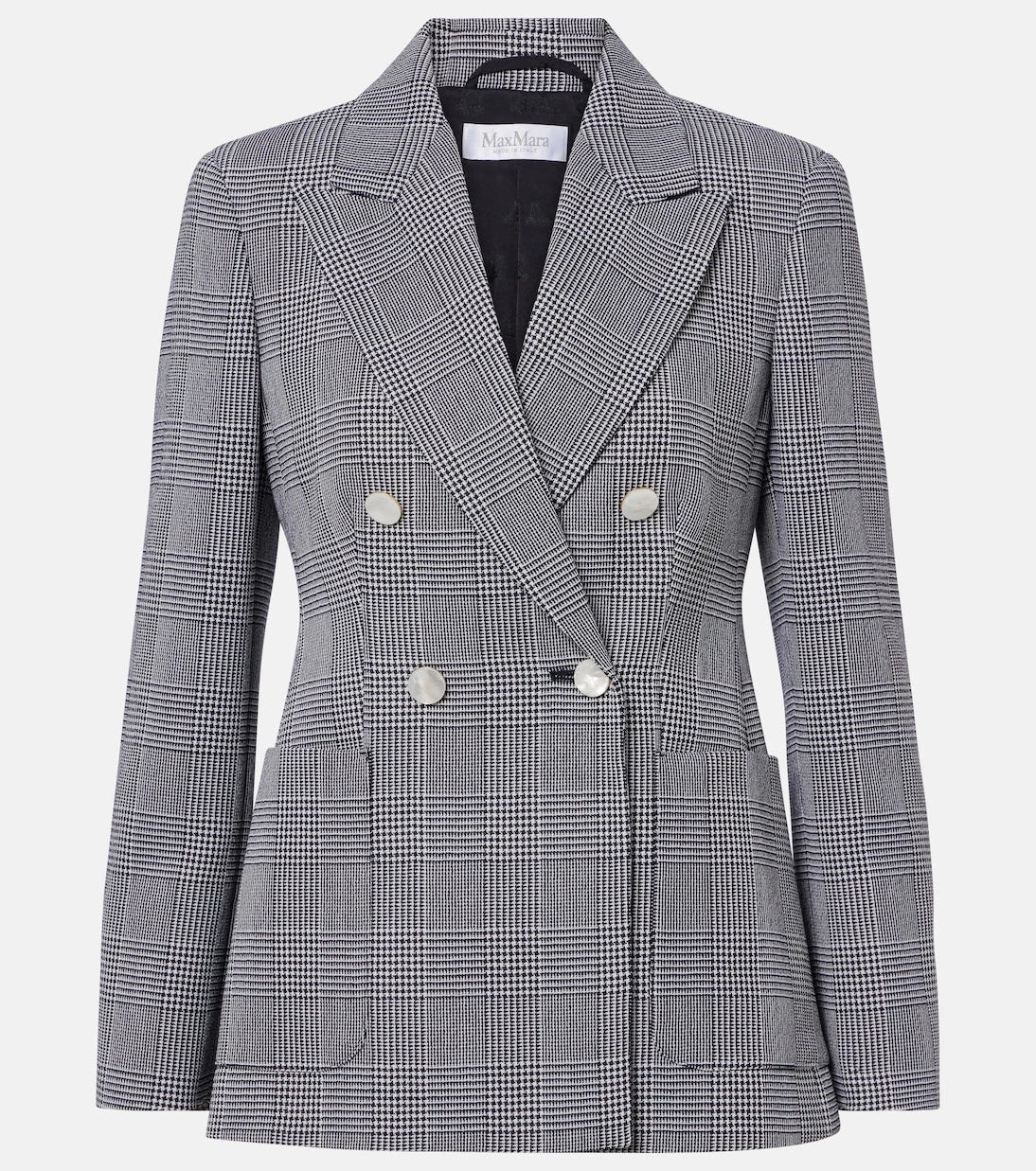 Max Mara - Prince of Wales check virgin wool blazer