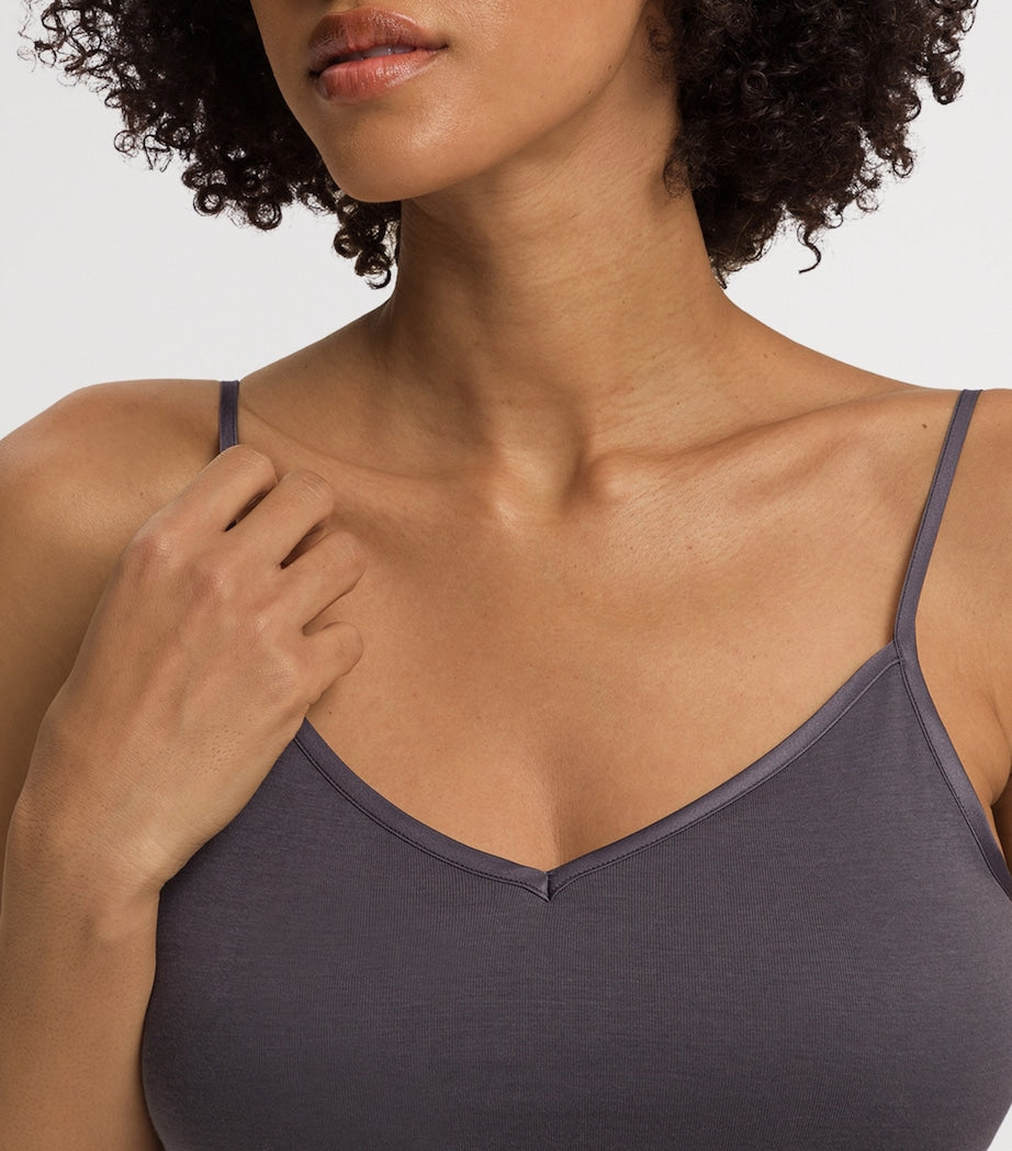 Black Cotton Seamless Padded Camisole