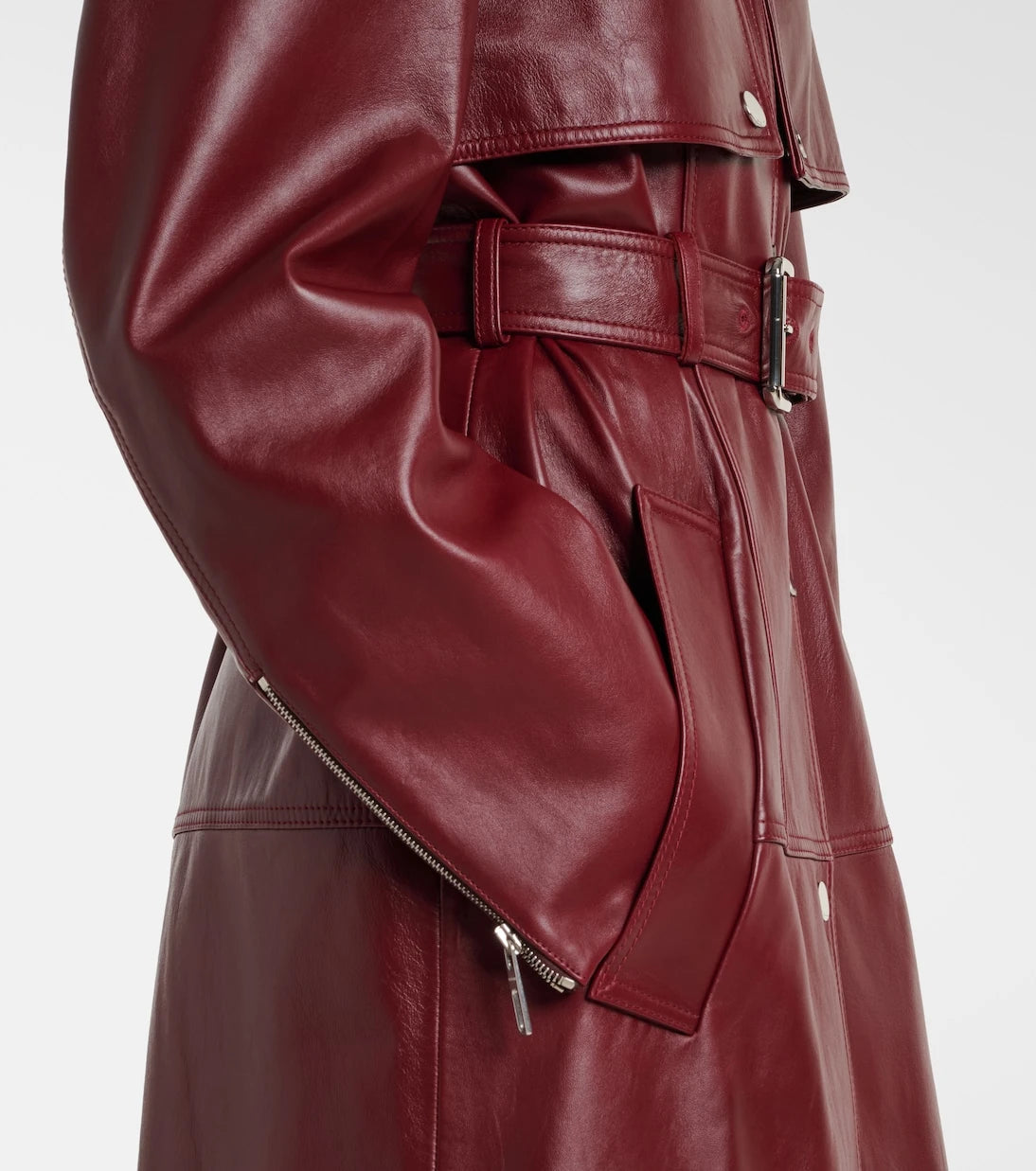 Sportmax - Paste leather trench coat