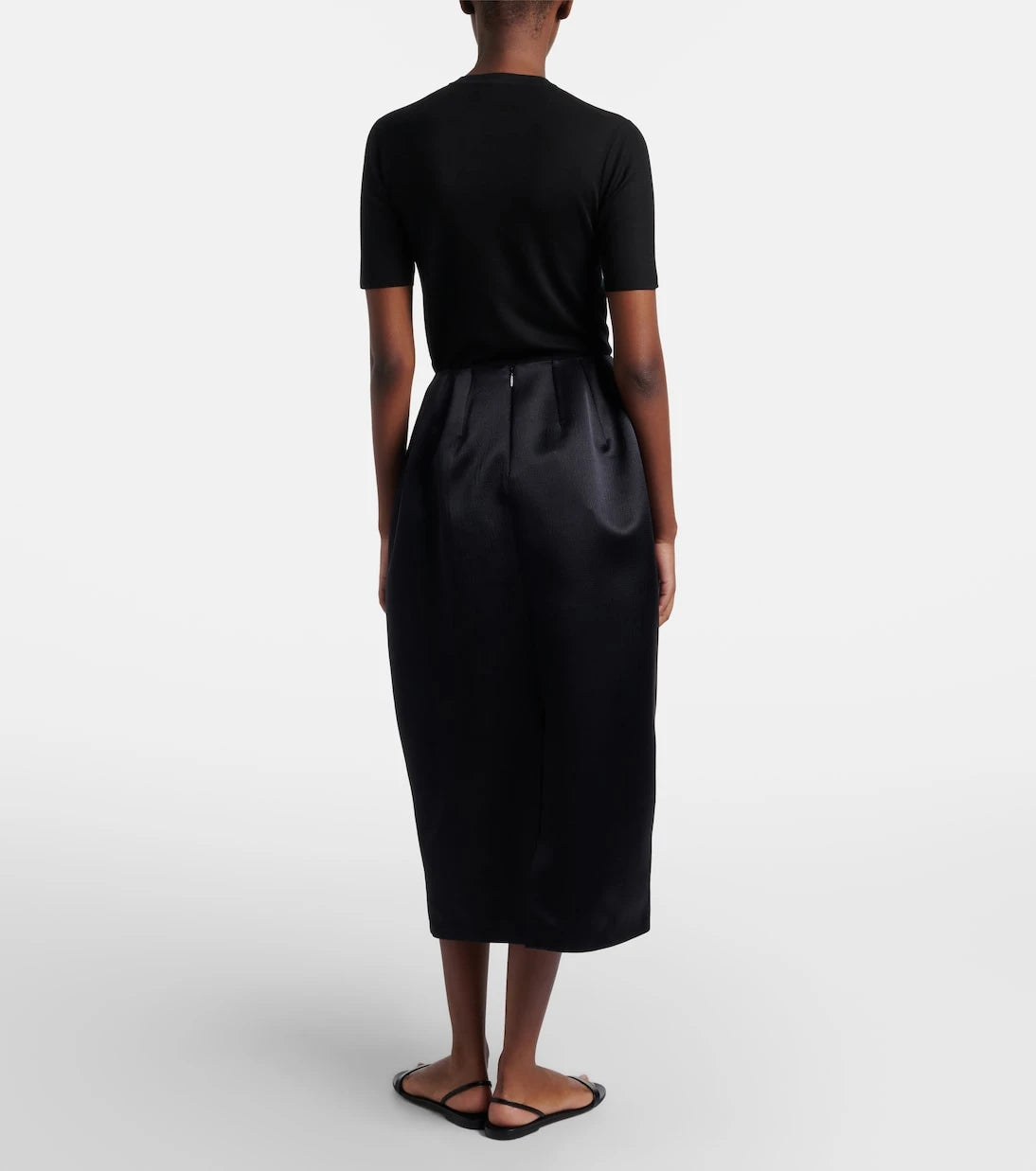 The Row - Gamin wool and silk midi skirt