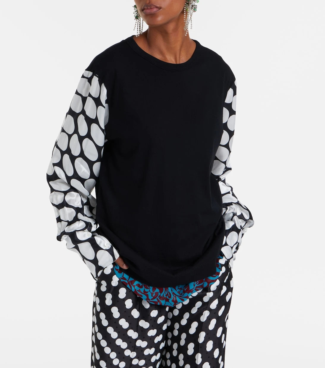 Dries Van Noten - Polka-dot cotton-blend top