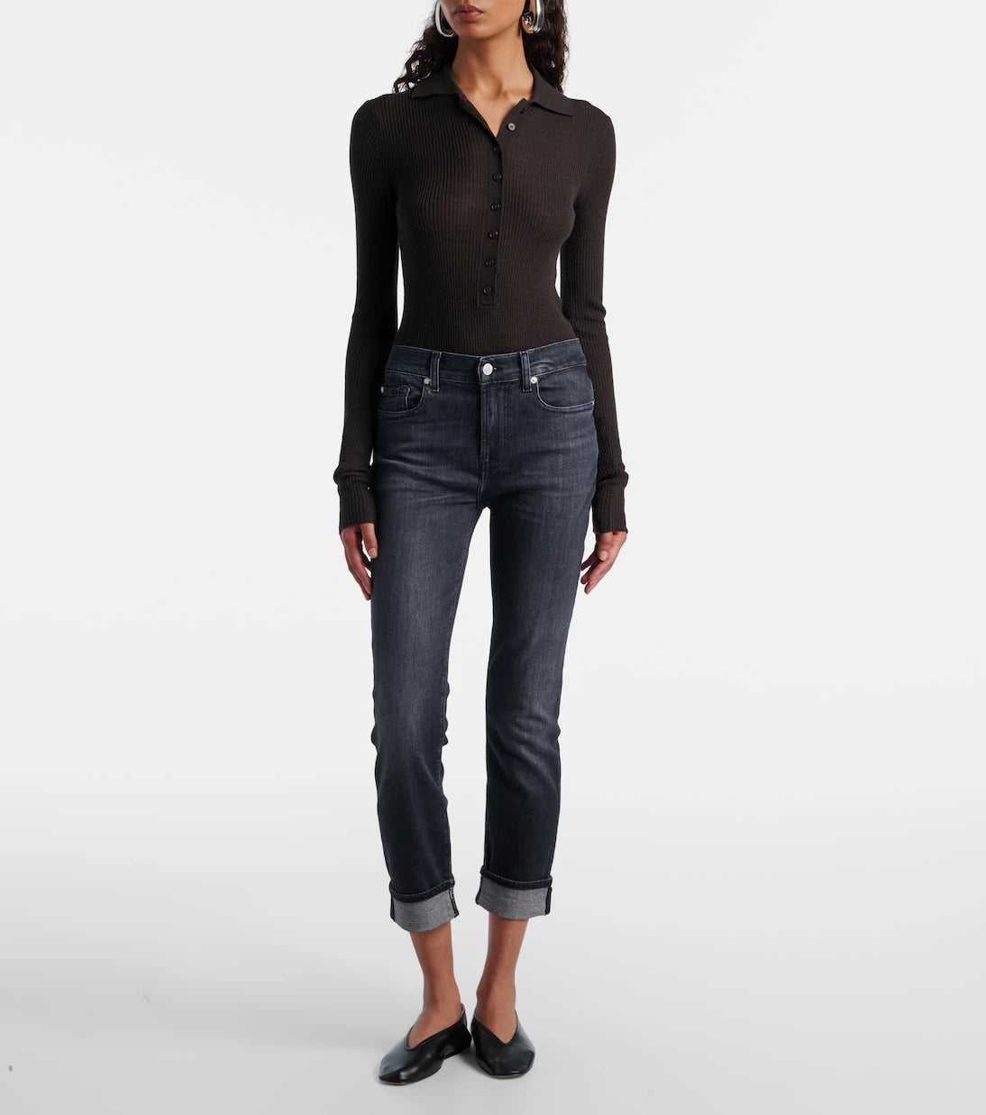 7 For All Mankind - Mid-rise cropped skinny jeans