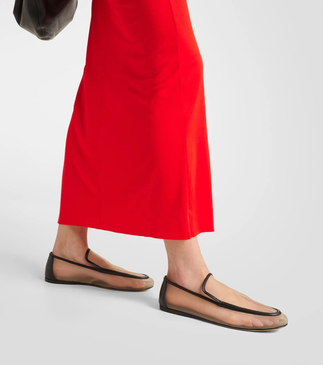 Khaite - Alessia leather-trimmed mesh loafers