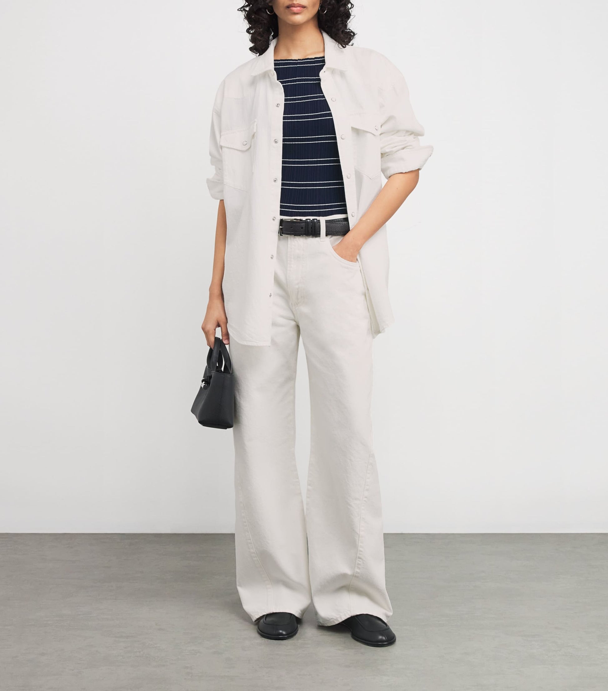 White Arellia High-Rise Barrel Jeans