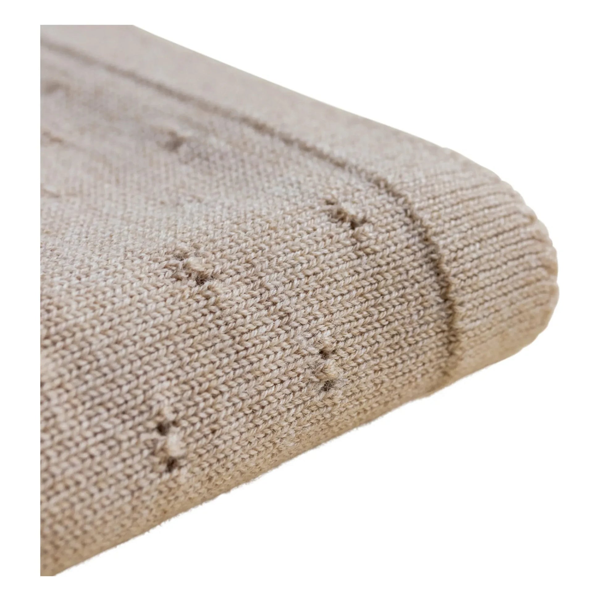 Hvid - Bibi Pointelle Merino Wool Blanket | Beige