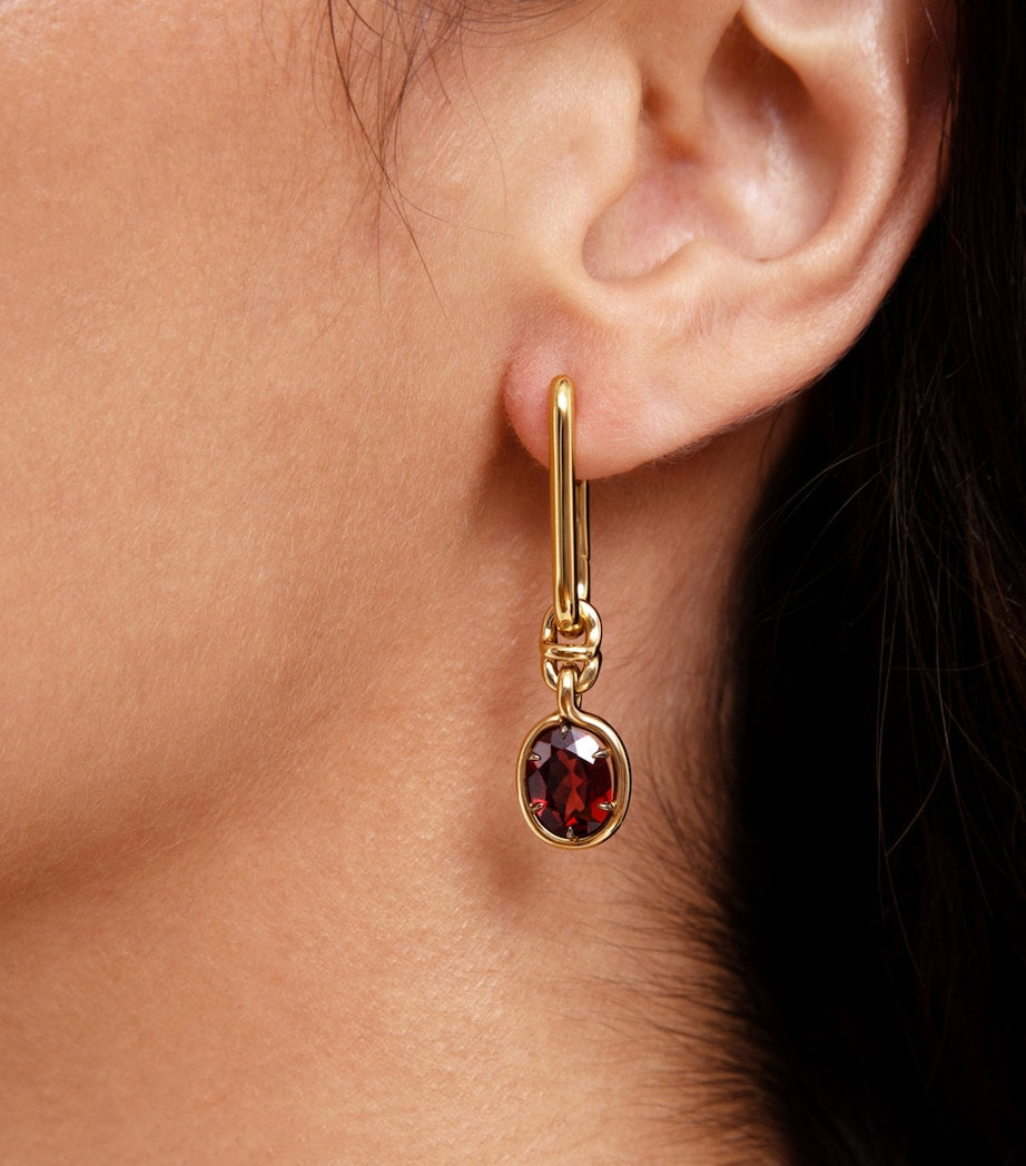Yellow Gold and Garnet Mythology Earring Drops