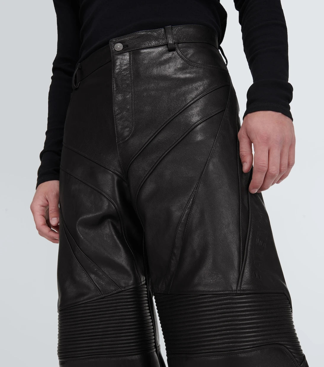 Balenciaga - بنطلون بايكر جلد