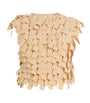 A.W.A.K.E Mode Beige Fringed Crop Top