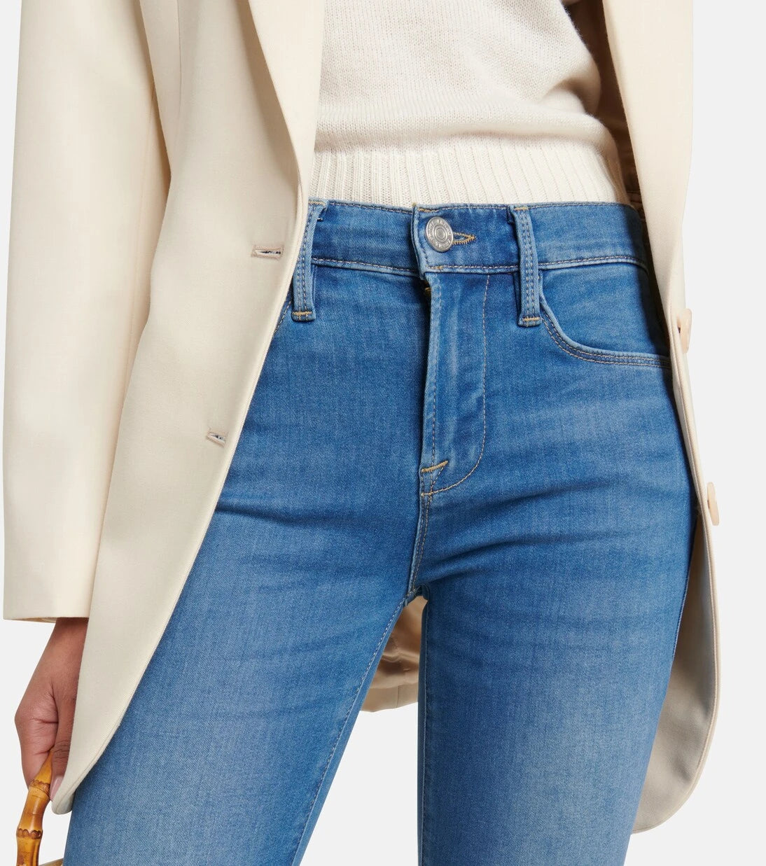 Frame - بنطلون جينز Le High Skinny Raw After