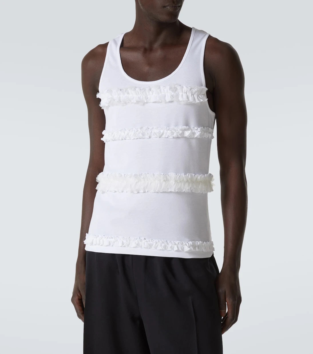 Simone Rocha - Ruffled cotton jersey tank top