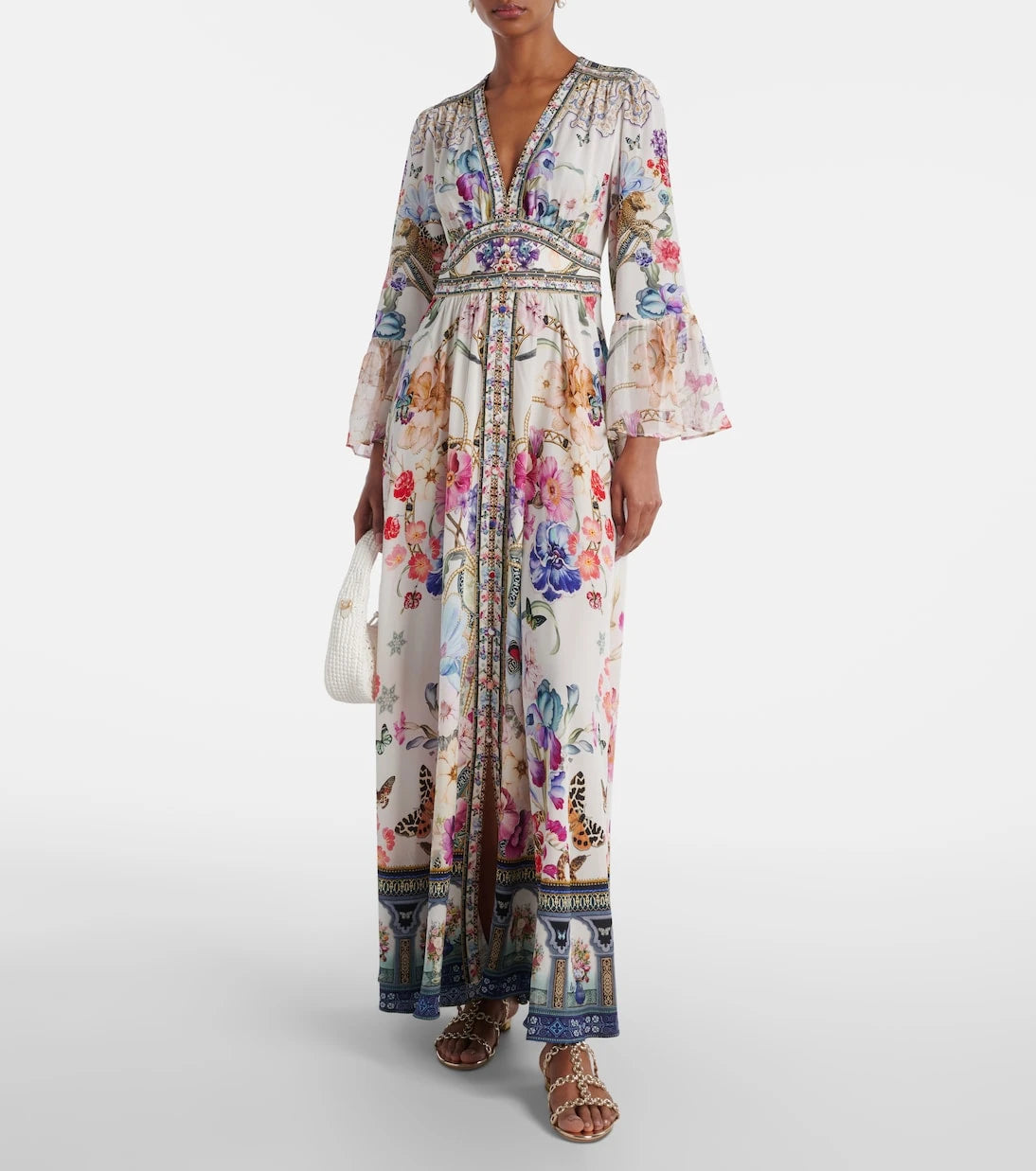 Camilla - Crystal-embellished silk maxi dress