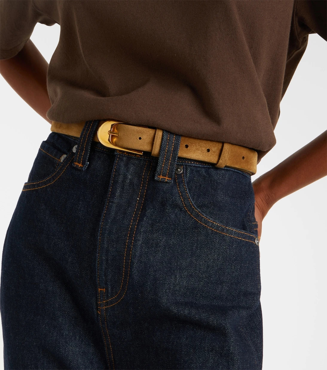 Khaite - Dome suede belt