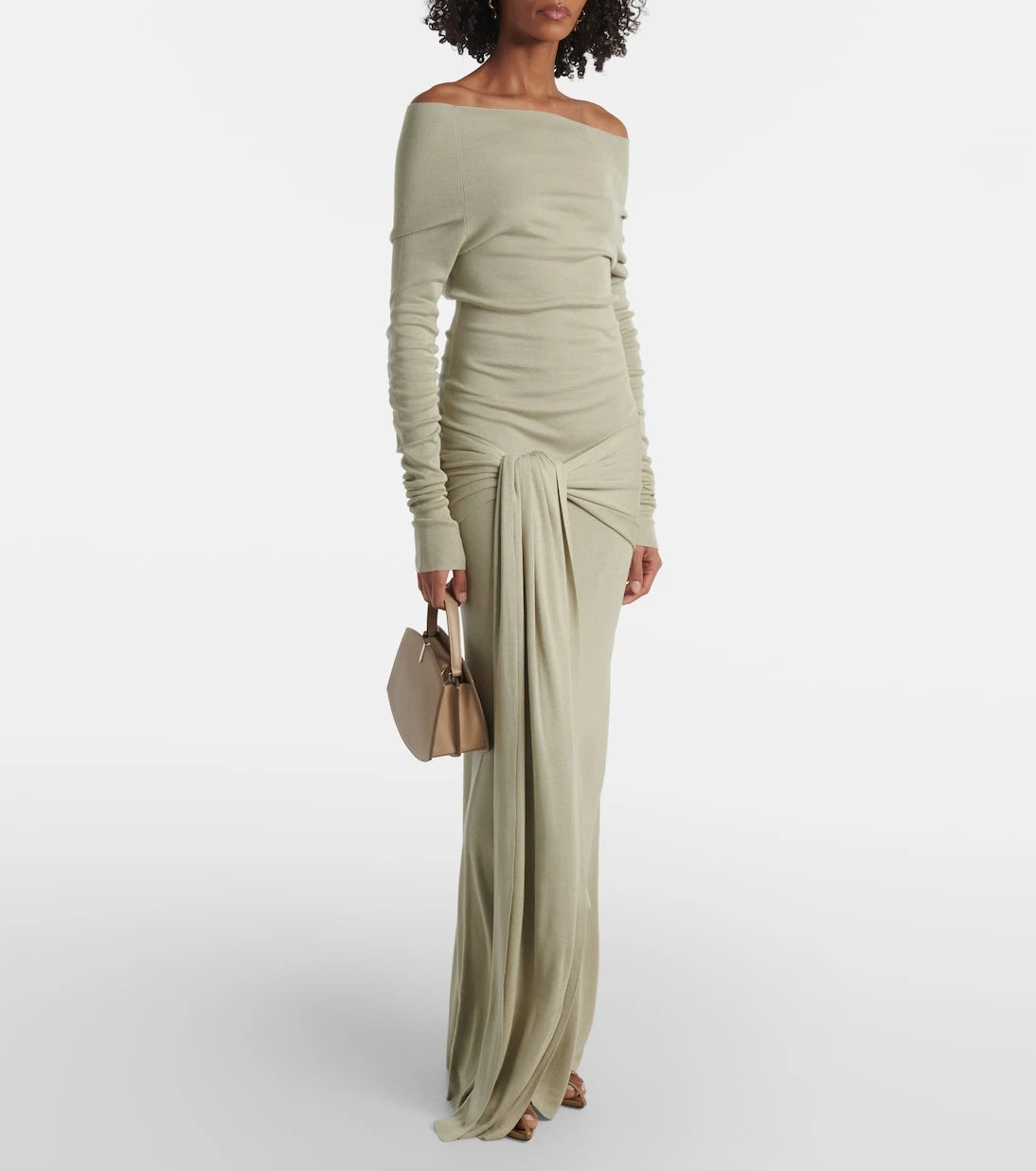 Aya Muse - Kora off-shoulder silk-blend maxi dress