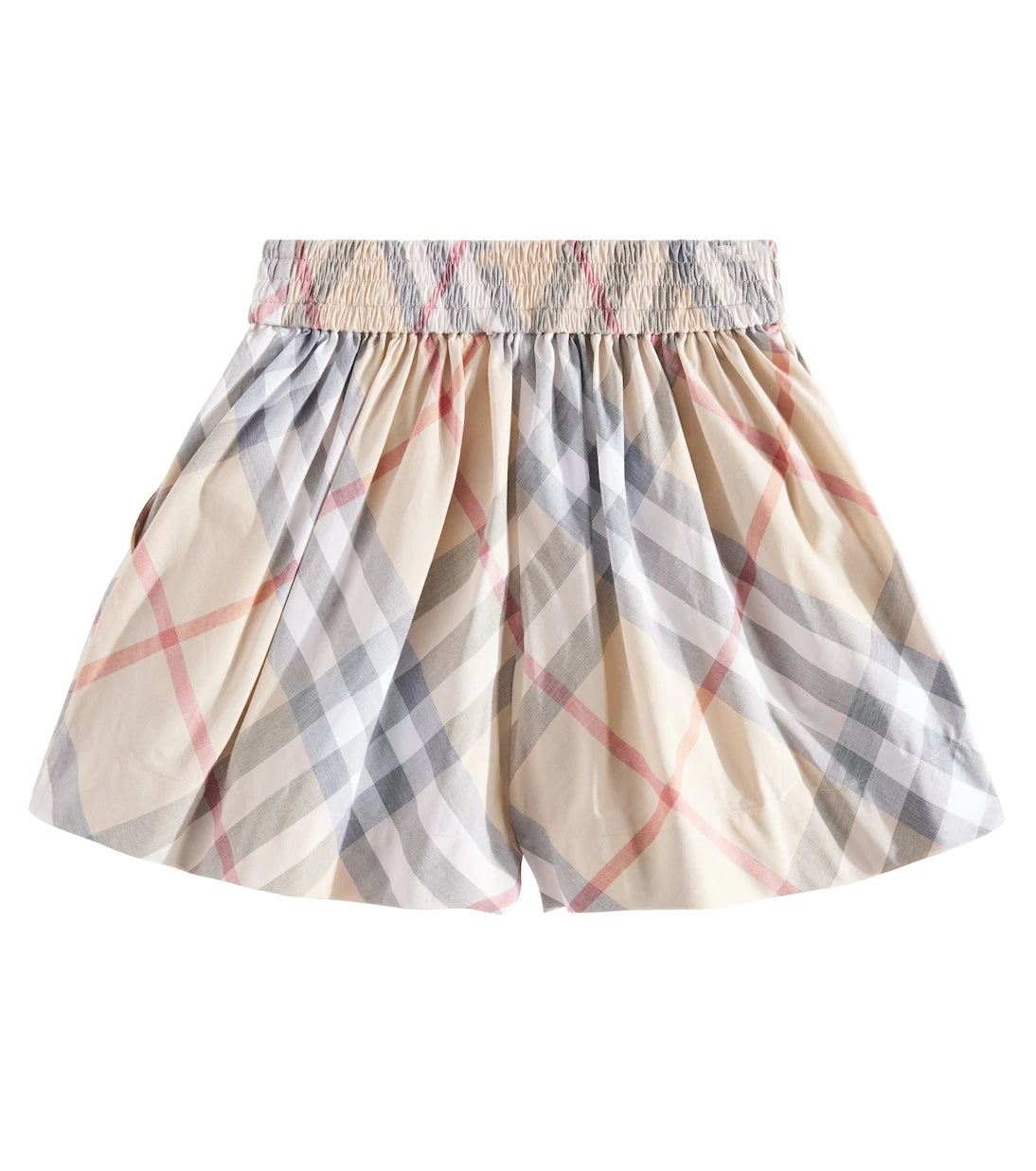 Burberry Kids - شورت قطني بوبلين بنقشة كاروهات بربري