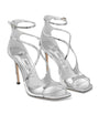 Jimmy Choo Silver Azia 95 Leather Heeled Sandals